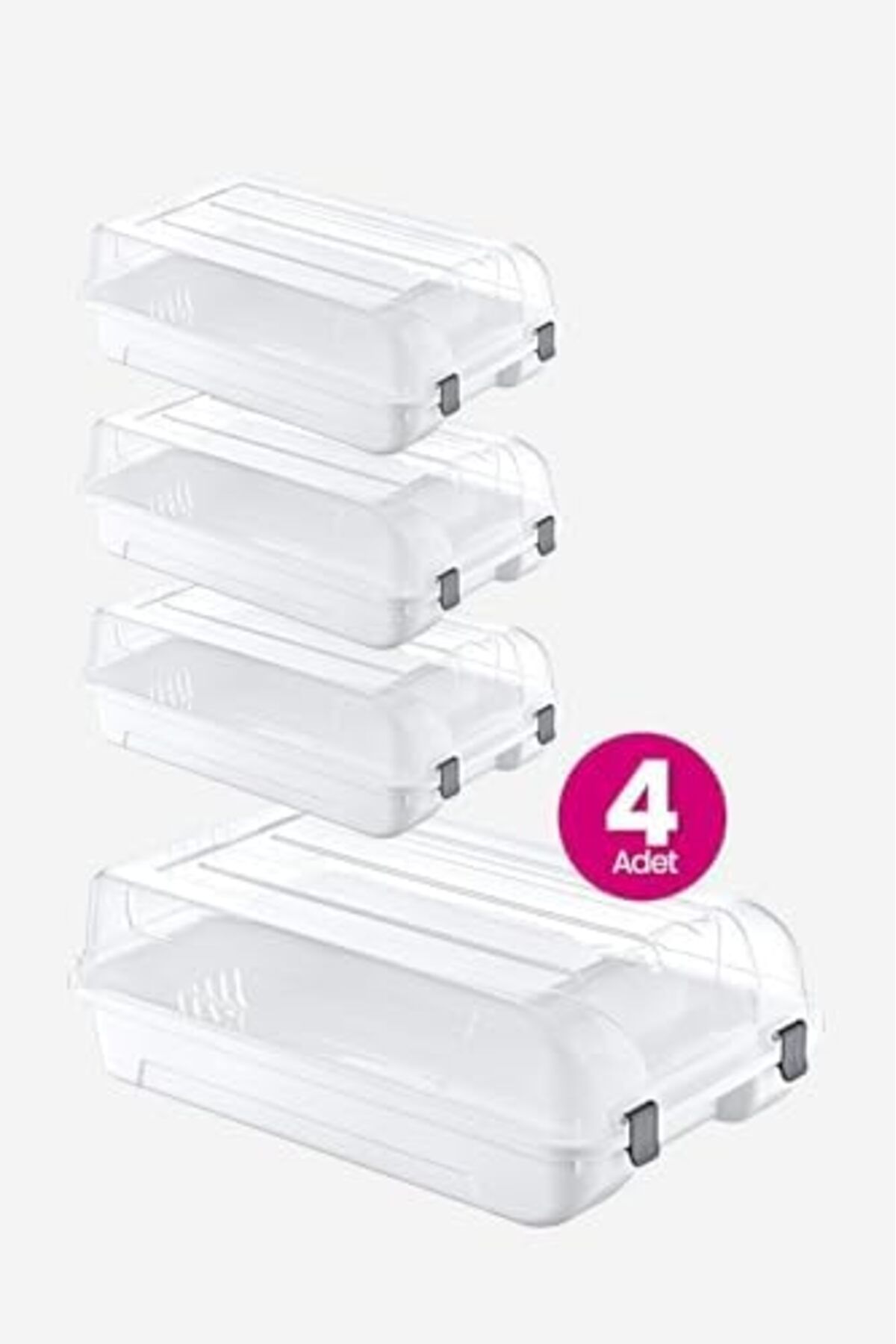 STOREMAX-Bystoreby Set of 4 Women's White Shoe Box Newdesing 646268 2