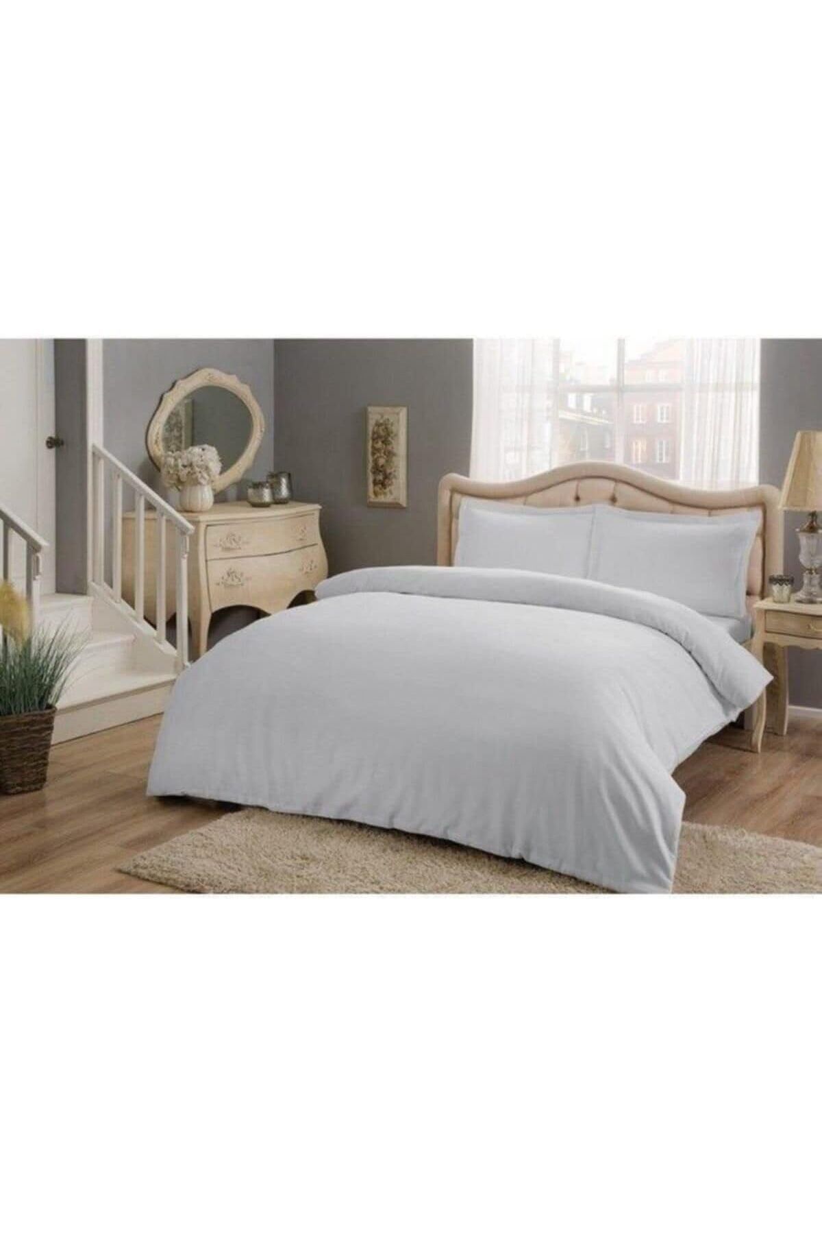 STOREMAX nffashopm 60179217 Basic Saten Nevresim Takımı, Çift Kişilik, Gri, Gündelik, Vizon storestarx 1