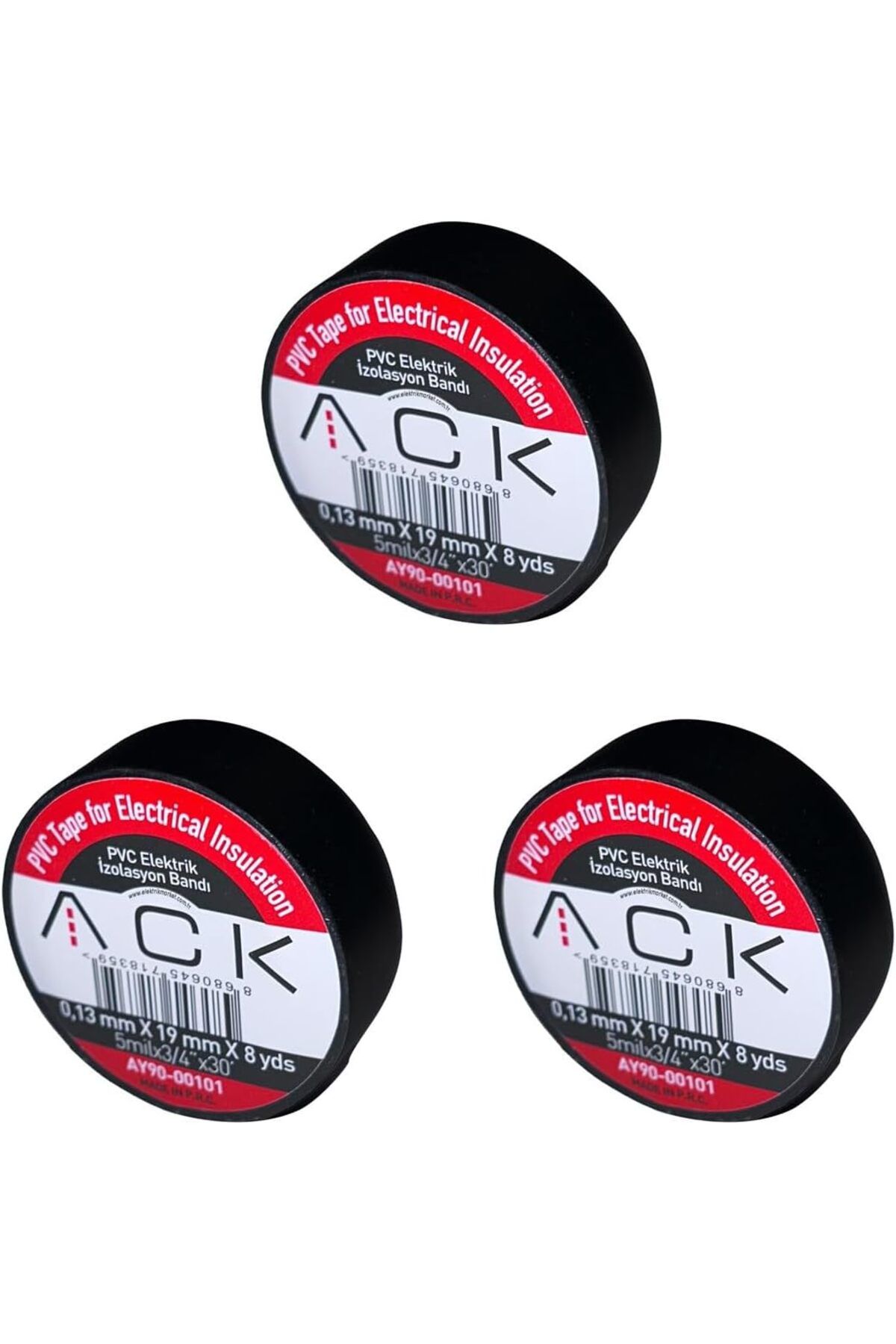 MCreative Adet ACK Siyah İzole Bant 0.13X19MMX8YDS