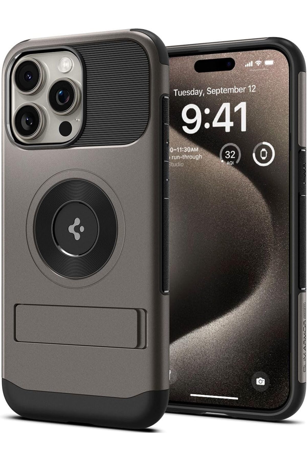 STOREMAX htpshopmx iPhone 15 Pro Max Kılıf Slim Armor MagFit MagSafe özellikli Gunmetal - ACS06451 str http
