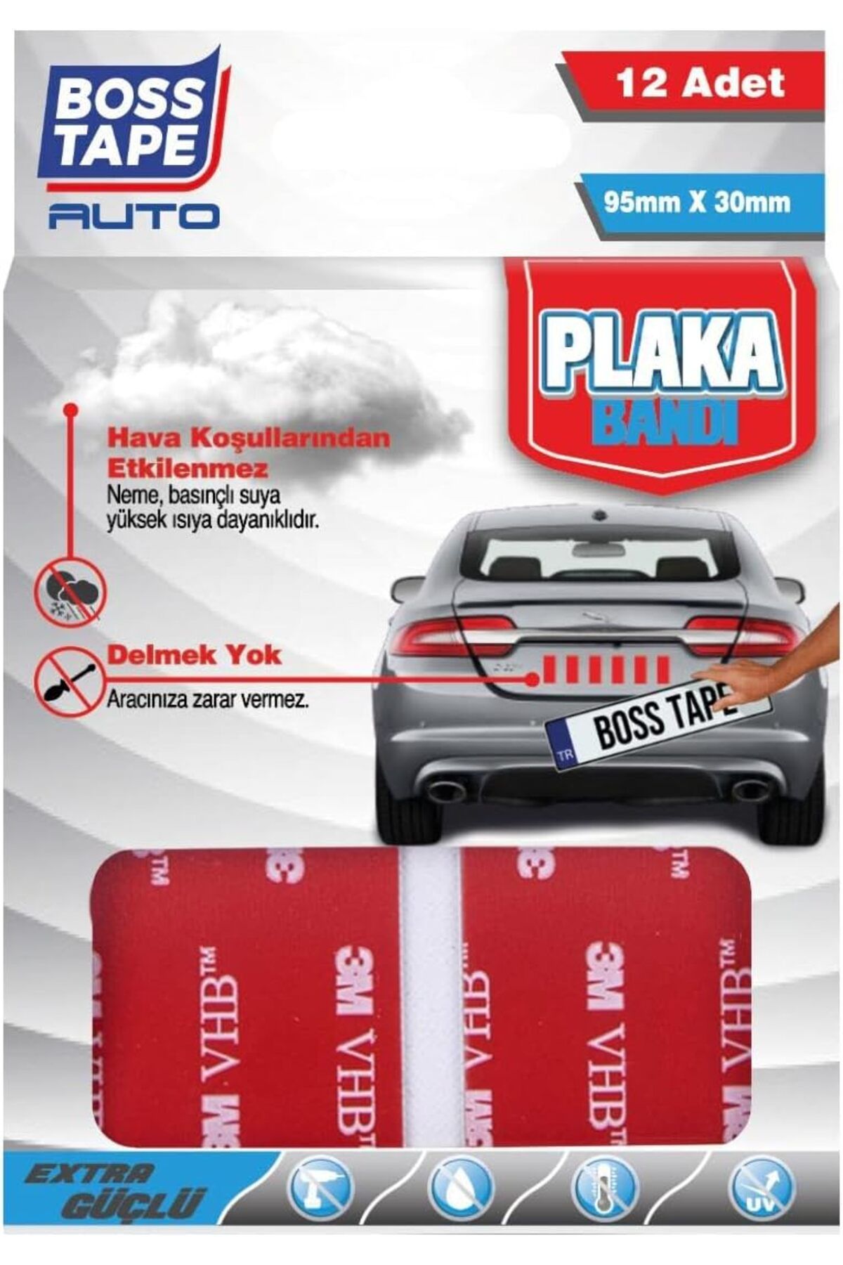 STOREMAX mrttnca Tape 3M Yapıştırıcılı Plaka Yapıştırma Bandı 12 Adet trndymrt 1087243