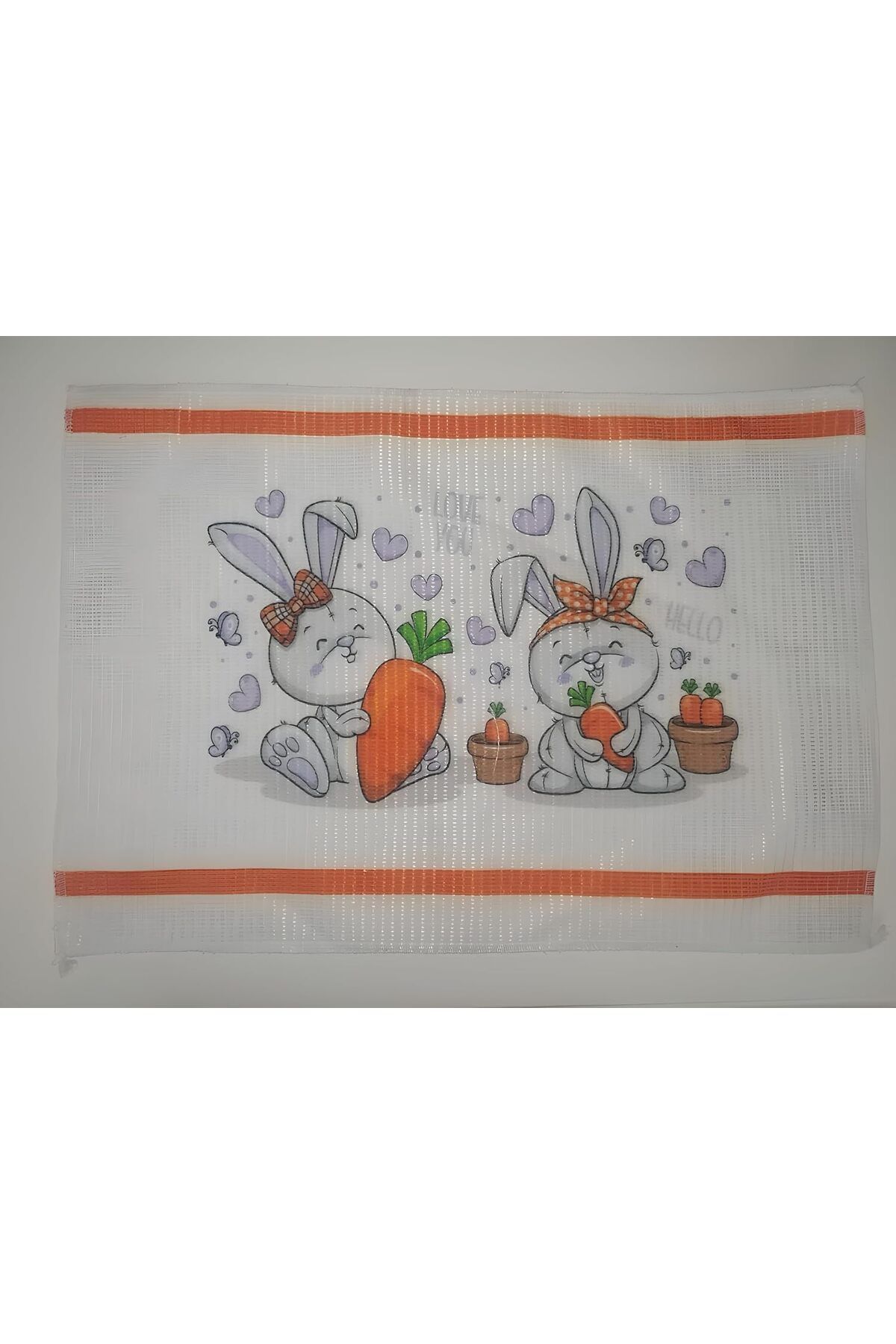 STOREMAX sellbuystore Beslenme Örtüsü Renkli Desenli Havuç ve Sevimli Tavşan Temalı Beslenme Bezi 30x45