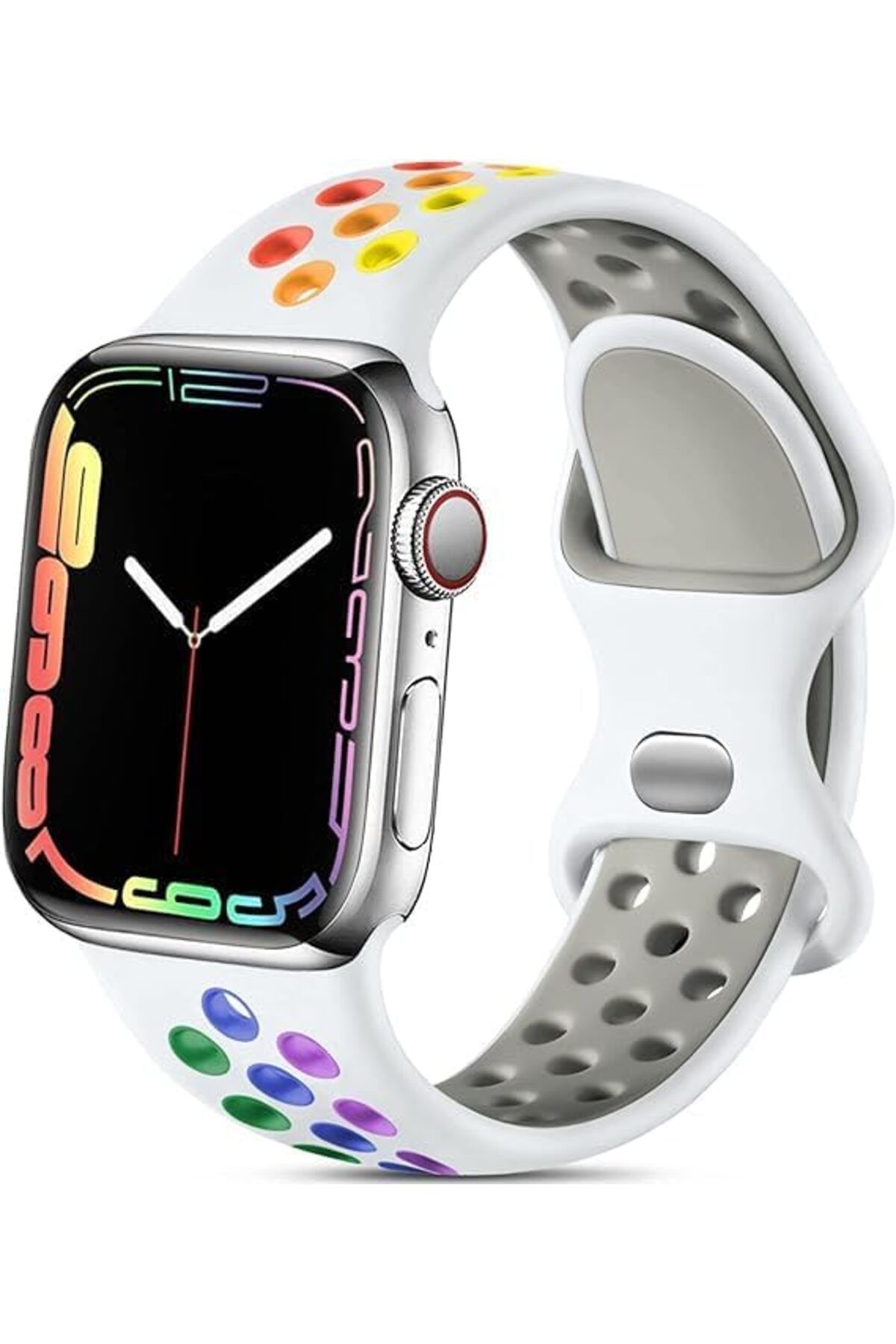 STOREMAX nffashopm Watch Seri 1/2/3/4/5/6/7/se/8/ultra İle Uyumlu Delikli Silikon Kordon Kayış 42-44-45-49