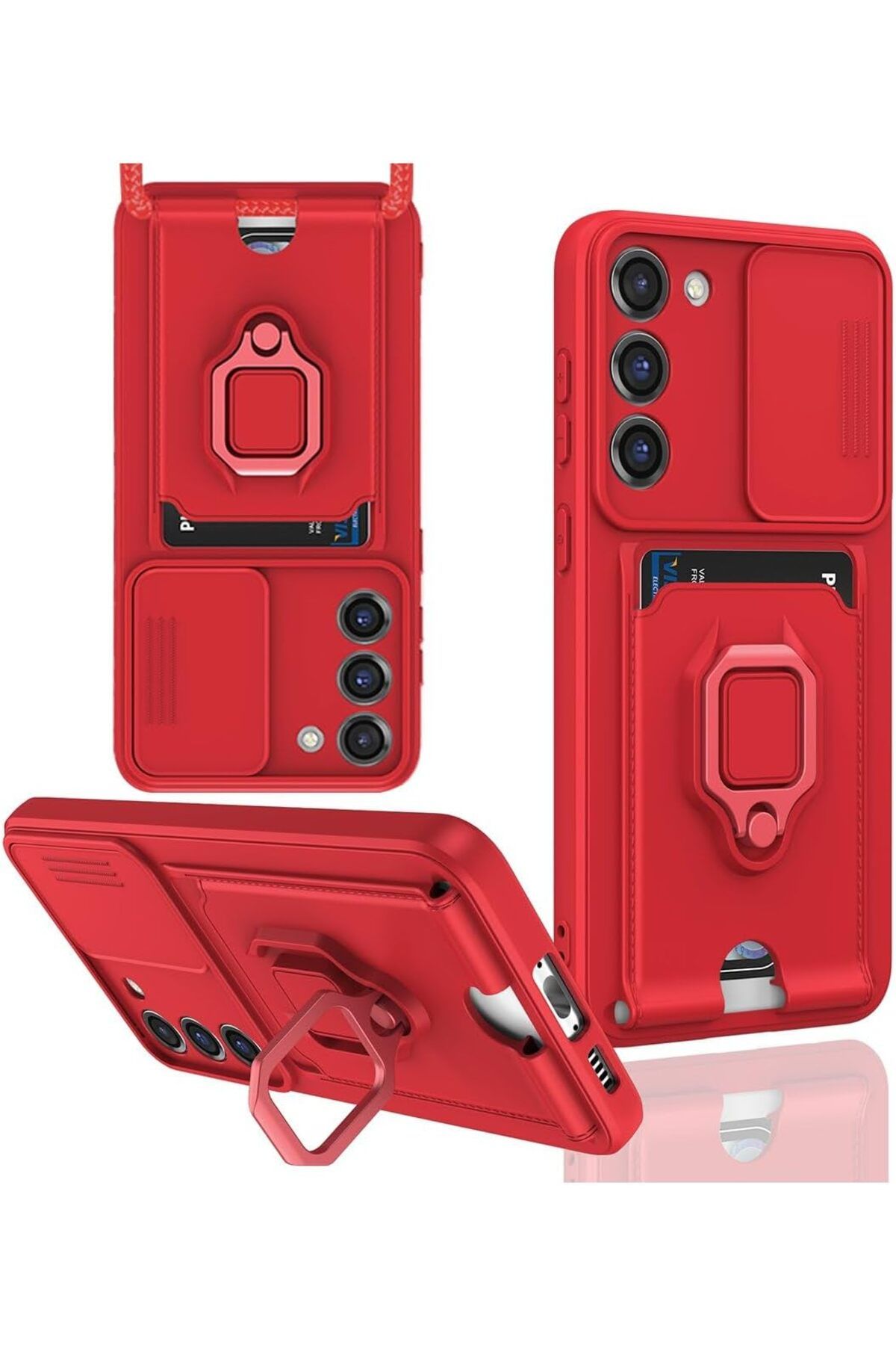 STOREMAX nffashopm Galaxy M34 5G Kılıf Zuma Kamera Sürgülü Kartvizitli İpli Silikon Kılıf storestarx