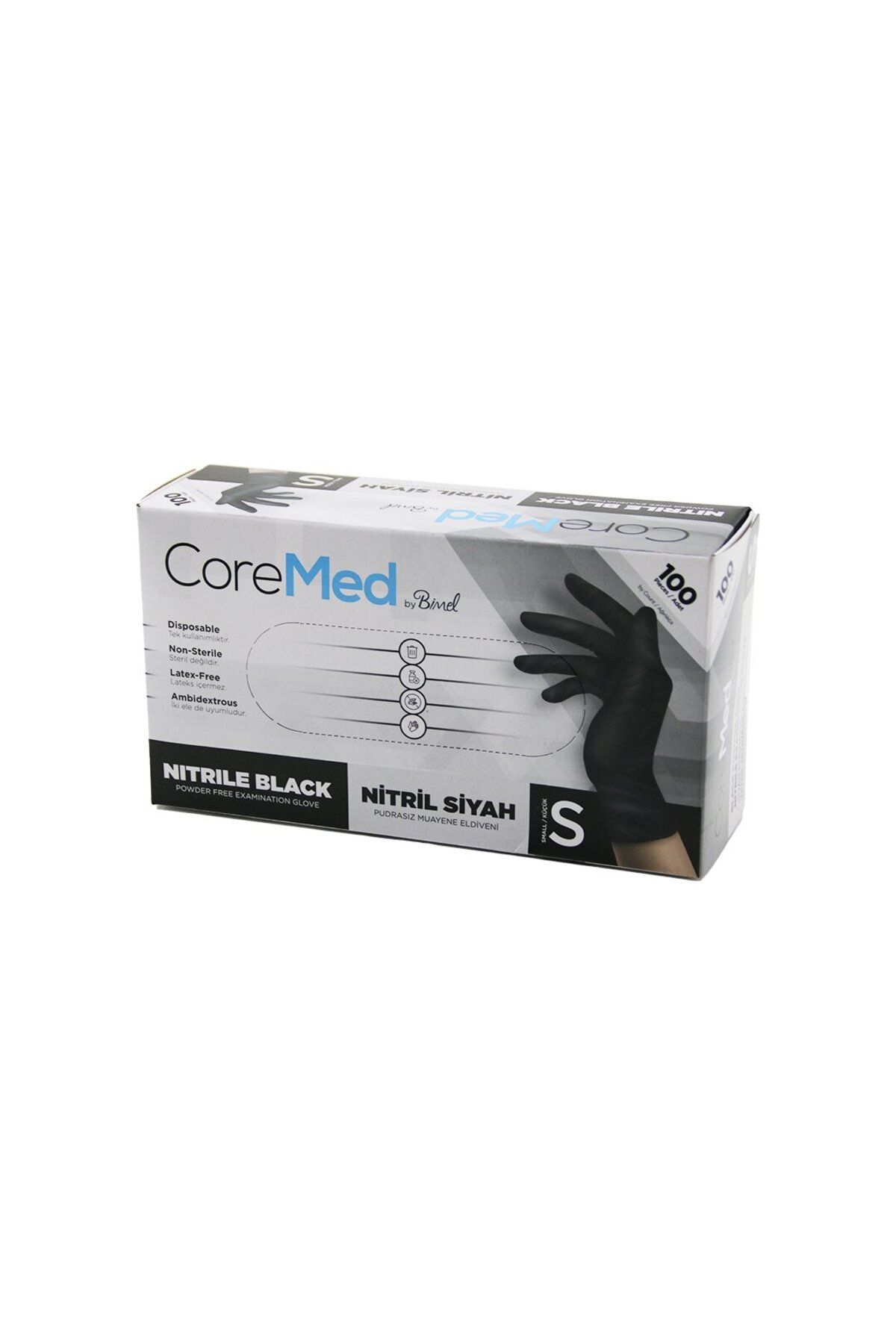 STOREMAX svticaret S BEDEN SİYAH PUDRASIZ NİTRİL MUAYENE ELDİVENİ 100LÜ mhm 1053513