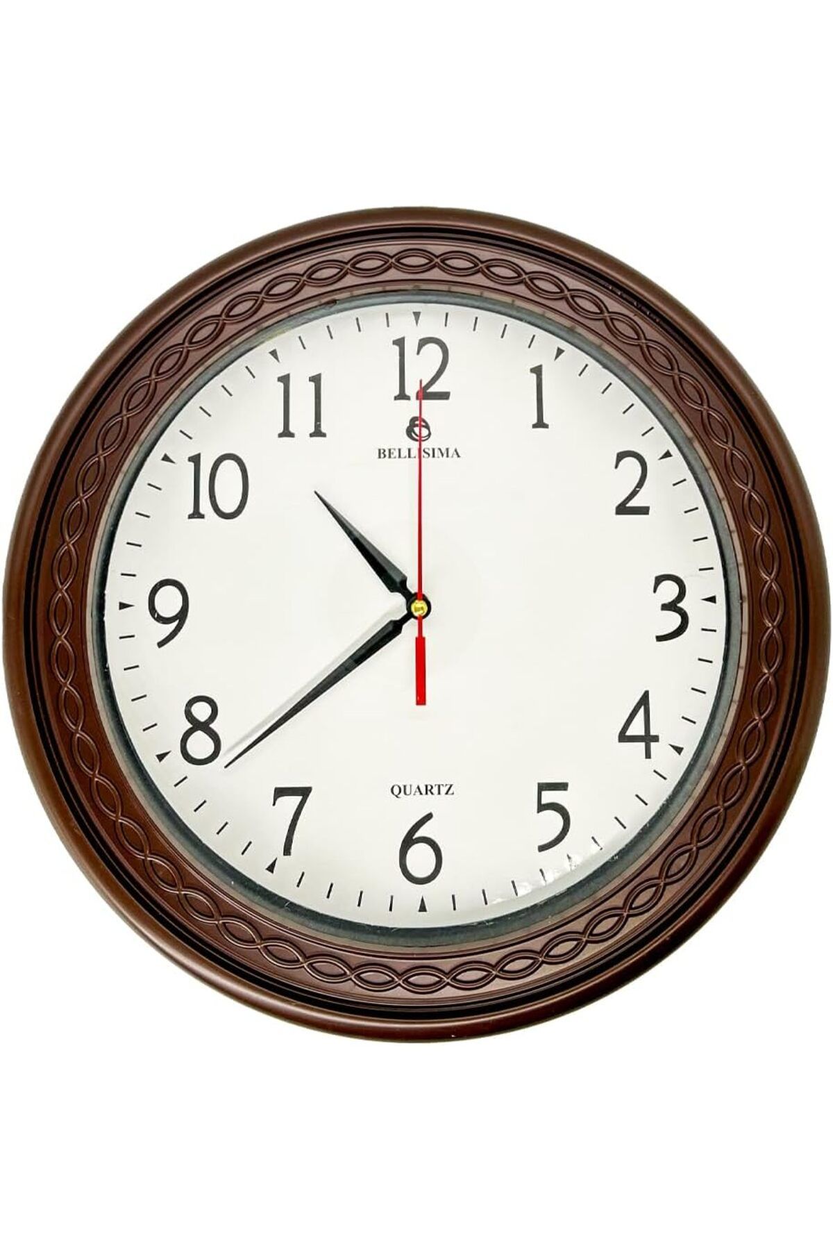 yenibagshop BL-1059 Serisi Klasik Kadran Sessiz Akar 30 cm Duvar Saati Kırmızı