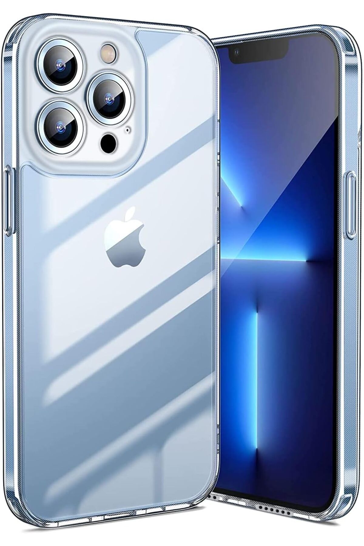 STOREMAX htpshopmx İphone 13 Pro Max İçin Ultra Şeffaf Kristal Berraklığında Arkası Sert Kenarları Y
