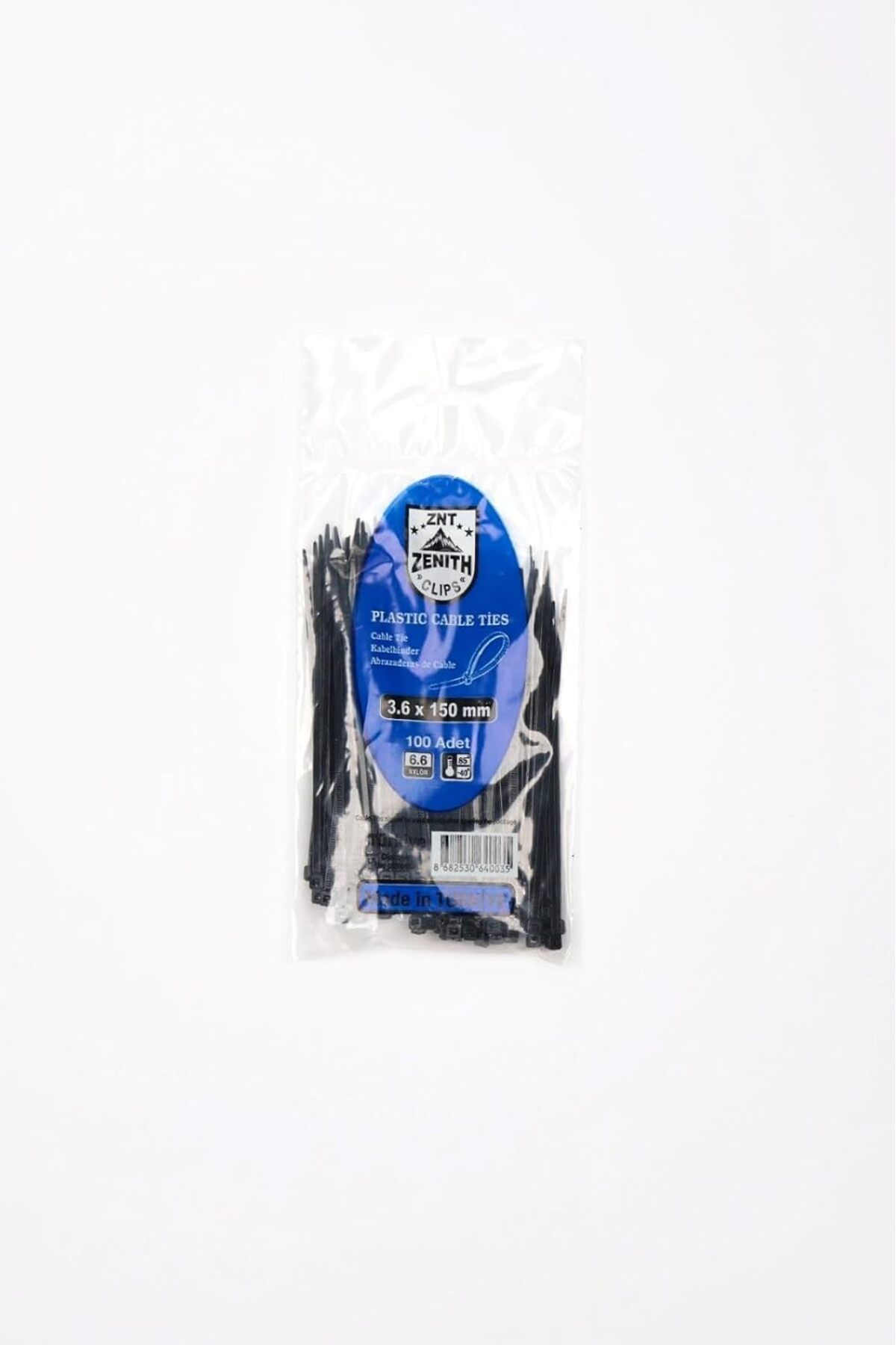 yenibagshop 3,6x150 Siyah Kablo Bağı & Plastik Kelepçe & Cırt Kelepçe 100 Adet (paket)