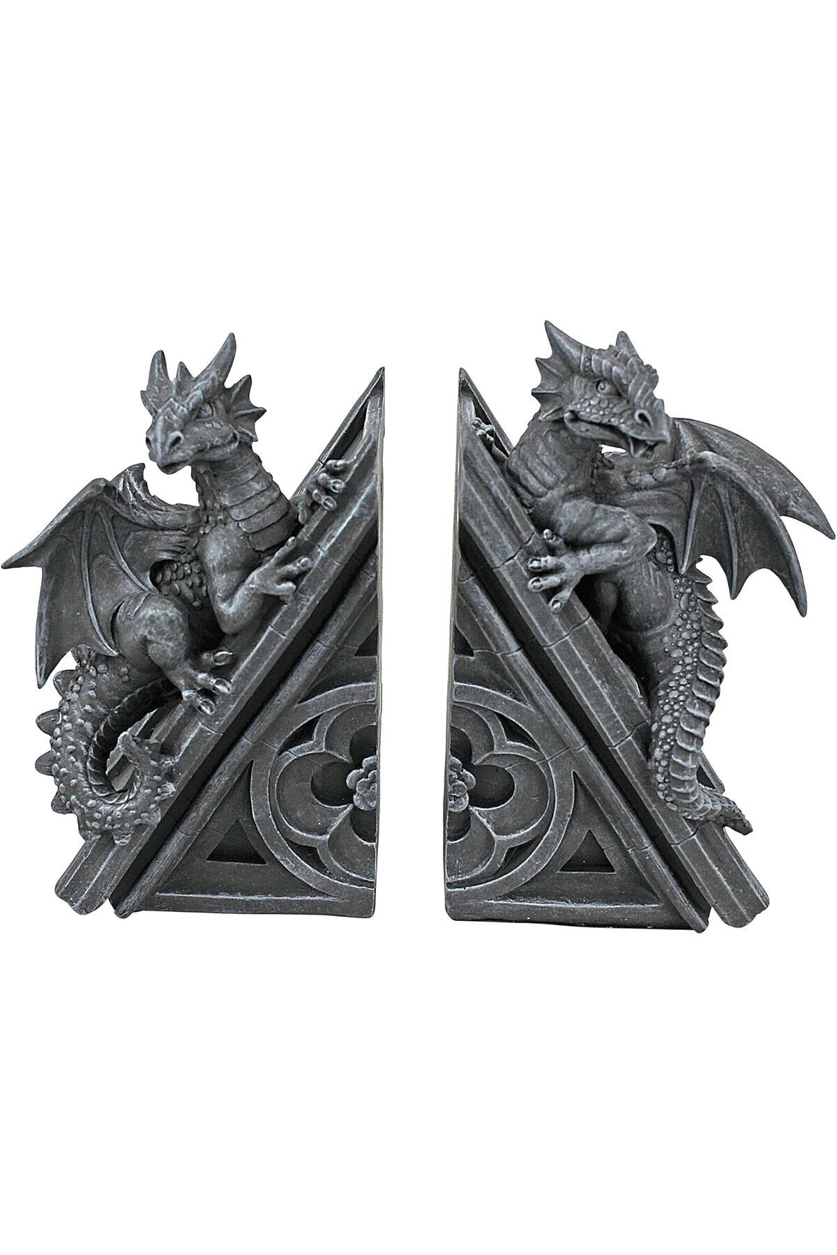 STOREMAX nffashopm Toscano Gotik Kale Ejderhası Şeklinde Kitap Desteği, Ölçüler: 12,5 x 4 x 20,5 cm sto