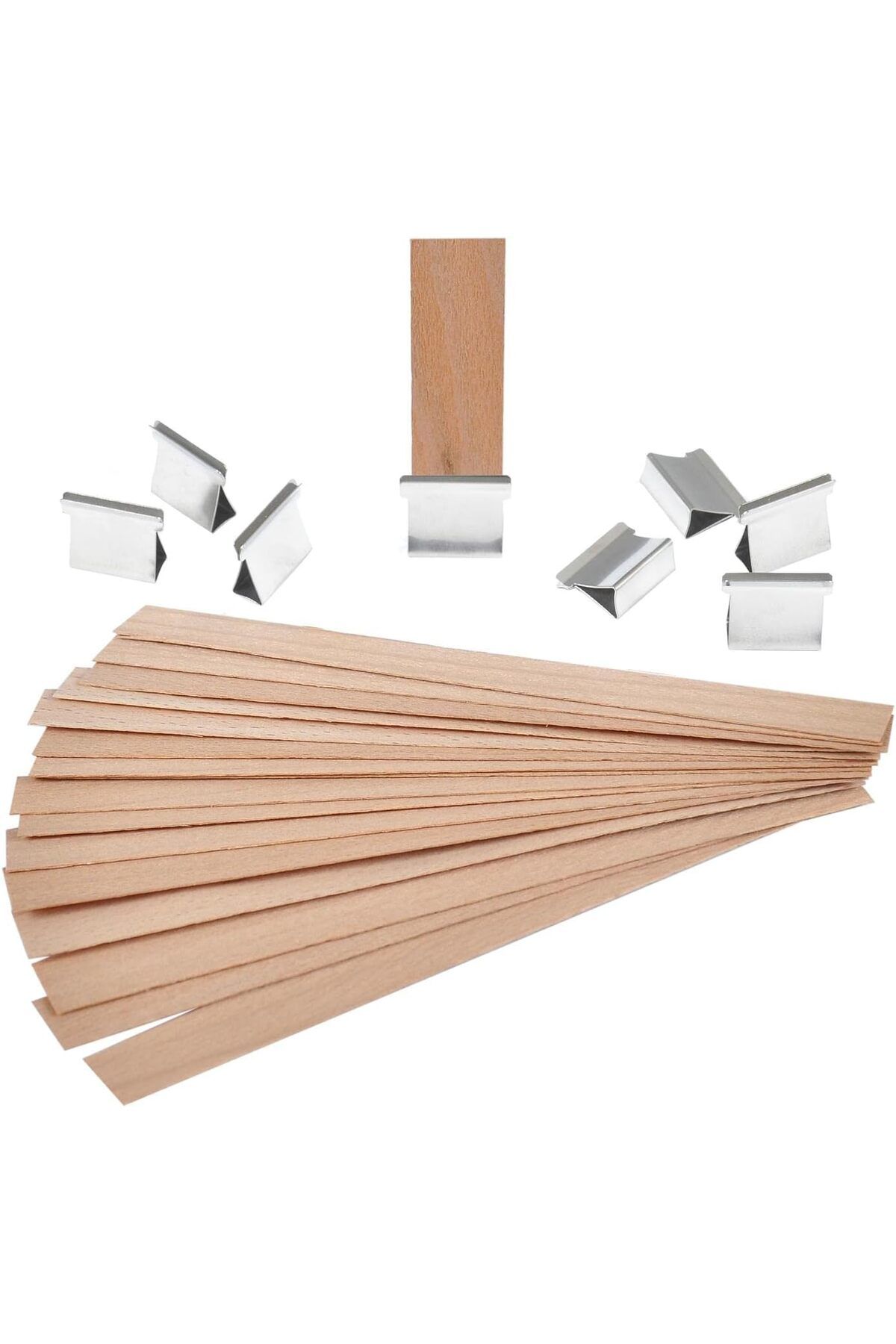STOREMAX mrttnca Ahşap Mum Fitili 15'li Set Ve 15 Adet Fitil Sehbası trndymrt 1087243