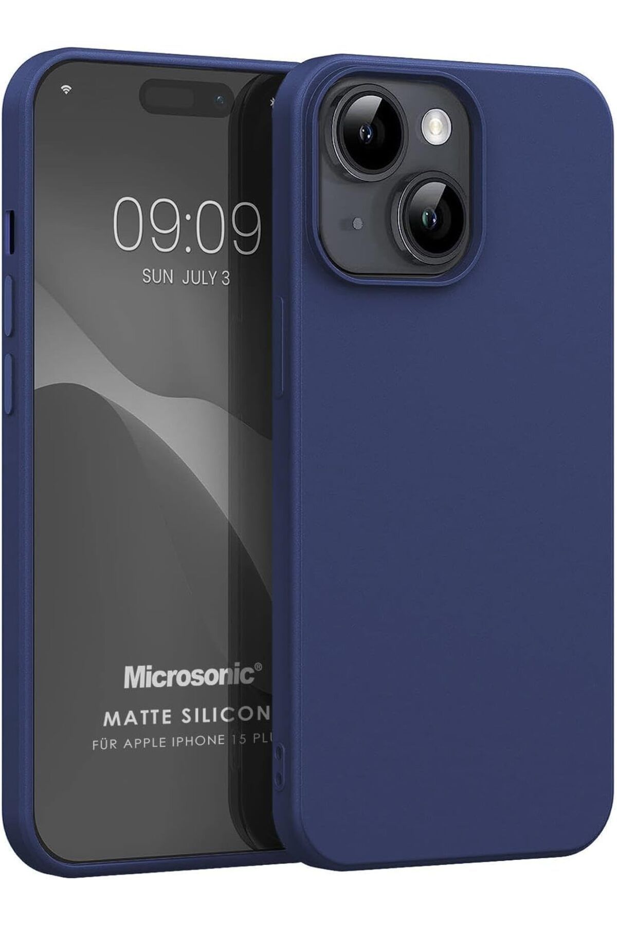 STOREMAX nffashopm Kılıf Matte Silicone iPhone 15 Plus için Lacivert [iPhone 15 Plus ile Uyumlu Kılıf -