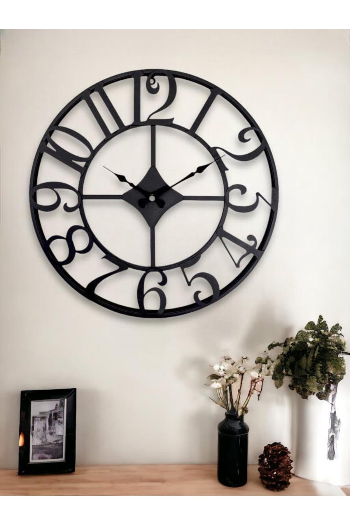salesalbutik DM40 Rakamlı Metal 40 cm Duvar Saati