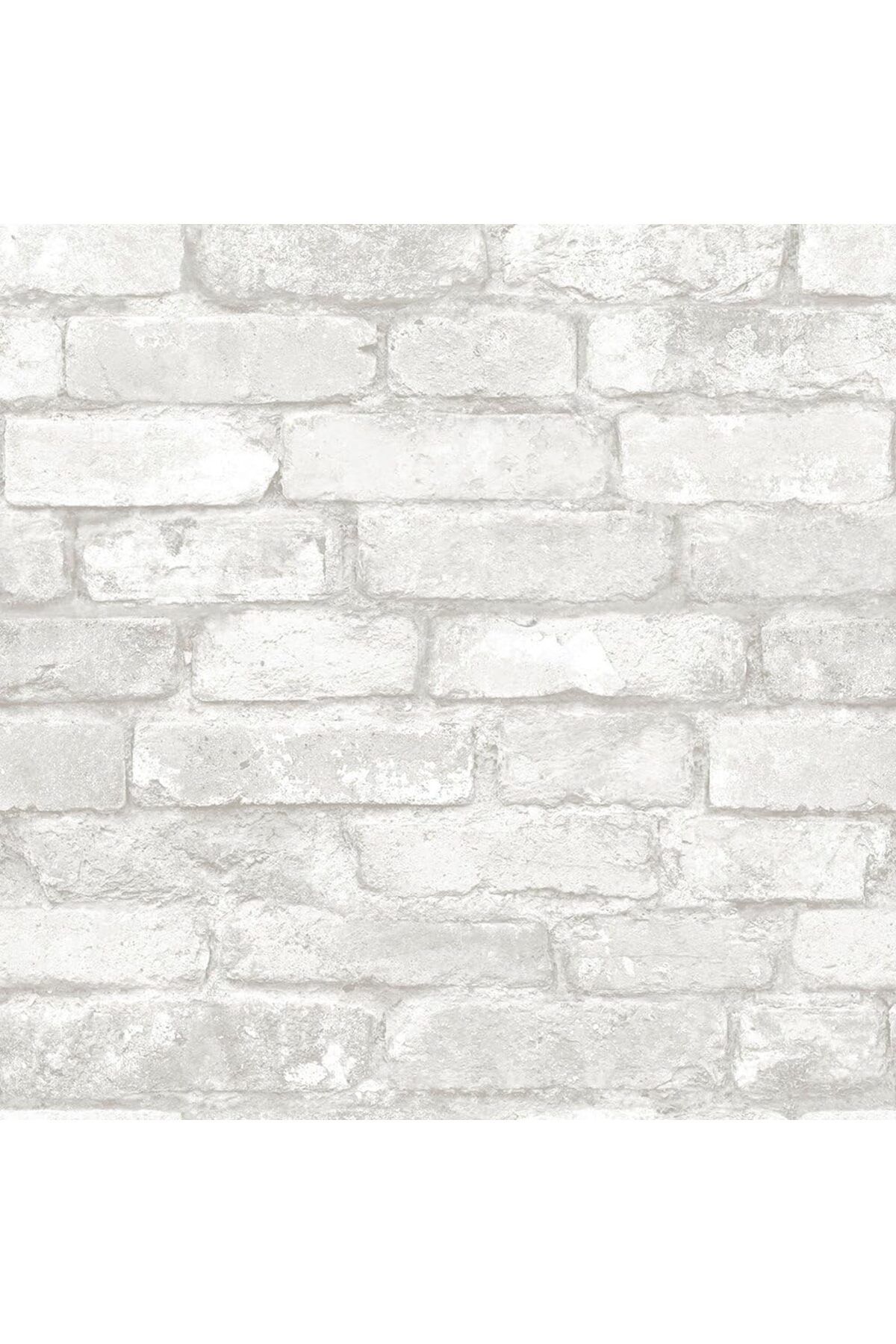 STOREMAX bystoreby NuWallpaper "Gri ve Beyaz Tuğla" Soyup Yapıştır Duvar Kağıdı NewDesing 646268