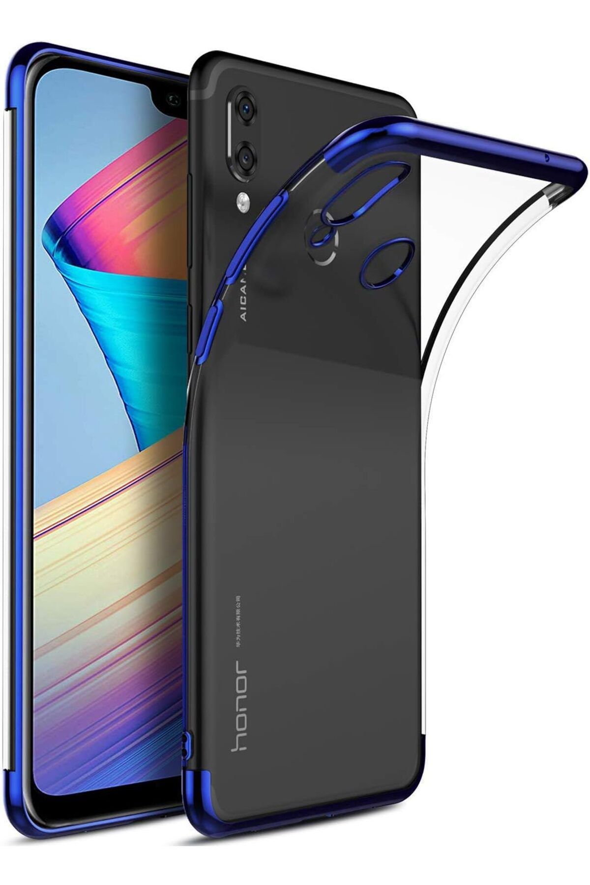 STOREMAX htpshopmx Honor Play için Kılıf Skyfall Transparent Clear Mavi [Honor Play ile Uyumlu Kılıf - M