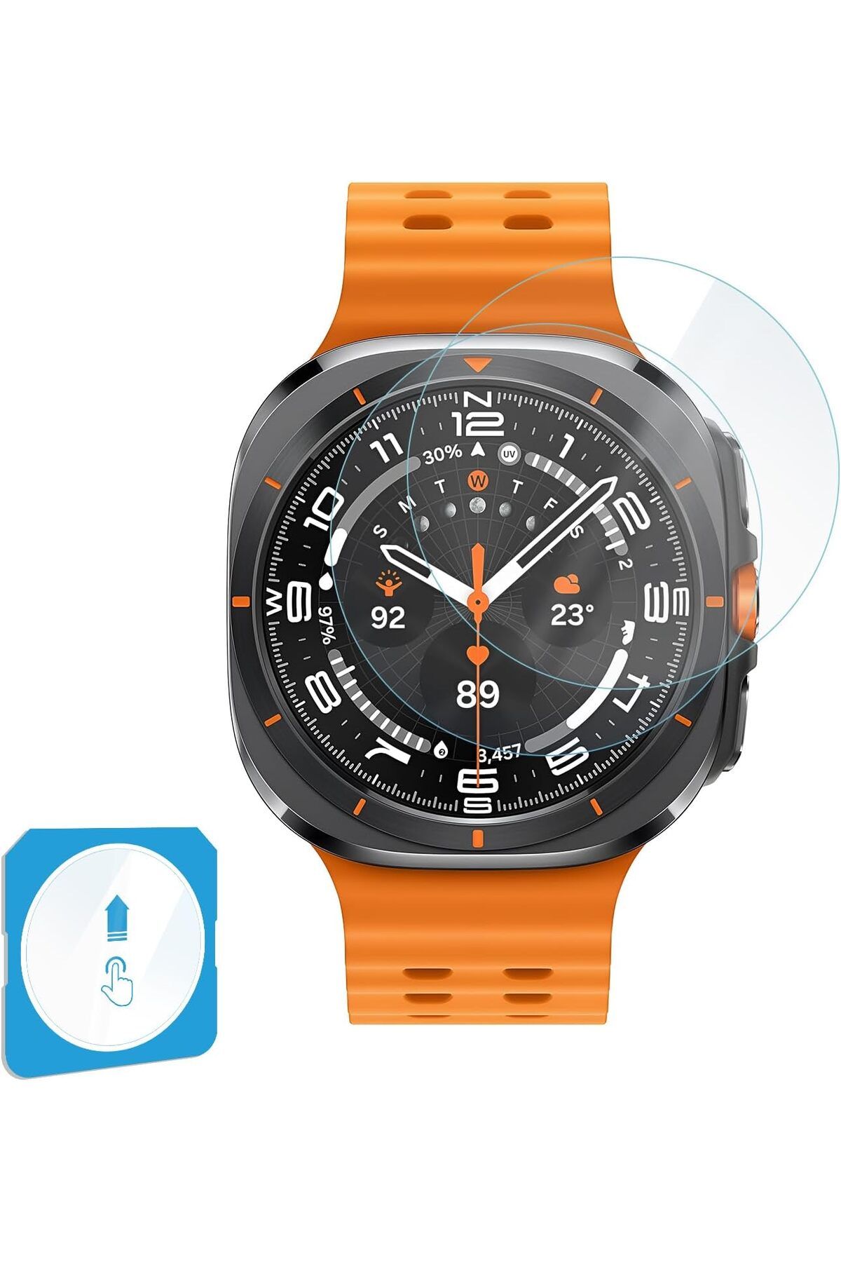 STOREMAX htpshopmx Galaxy Watch 5 40mm için 2'li Paket (2 Adet) Kolay Kurulum Otomatik Hizalama Aparatlı Ş