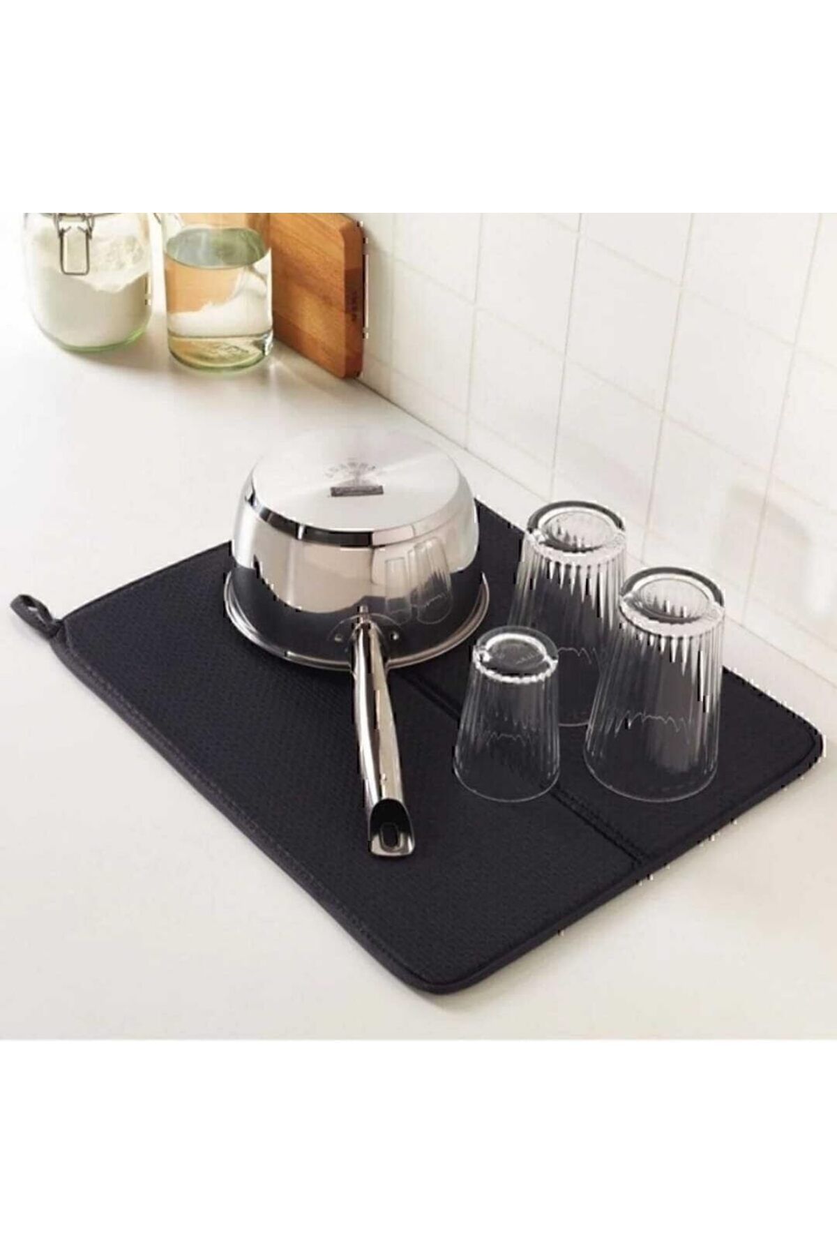 MCreative Kurutma Matı Tezgah Üstü Bulaşık Suyu Emici 44x36cm Kurutucu Bulaşık Altlığı (2 ADET)