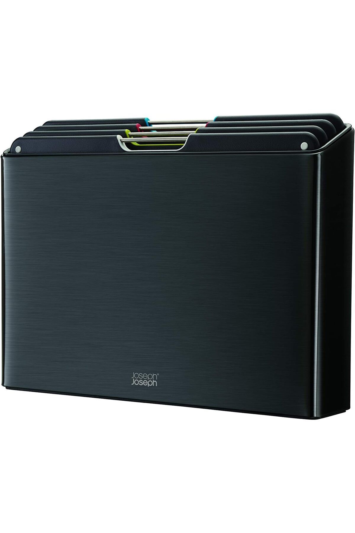 STOREMAX nffashopm Joseph Folio Steel 4 adet kesme tahtası seti, renk kodlu kaymaz tahtalar, saklama çantal