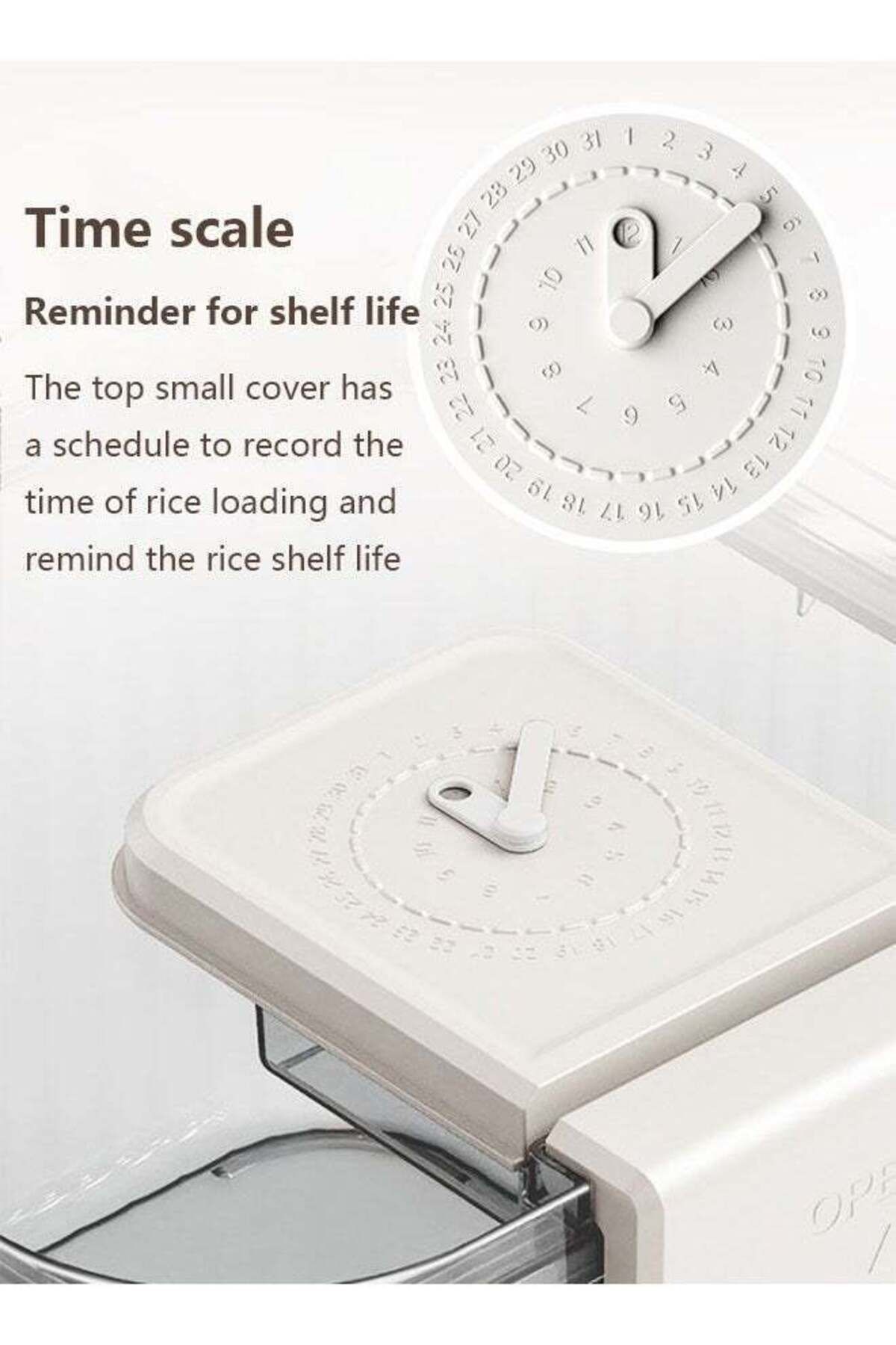COOYA-Large Capacity Food Storage Box,Safe Material,Moisture-Proof and Insect-Proof Design,Time Pointer 3
