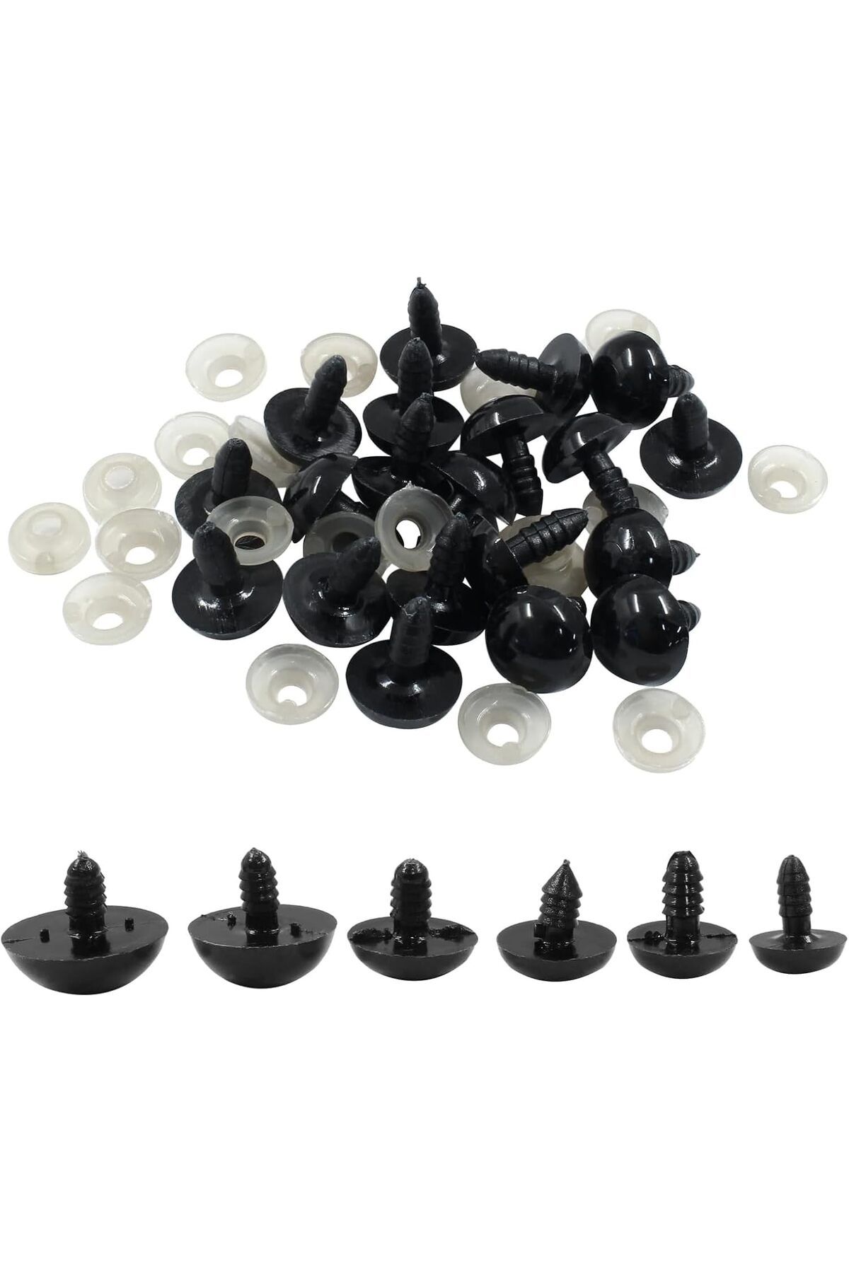 STOREMAX sellbuystore Saf Siyah 50 Çift 16 mm Kilitli Göz 1053513