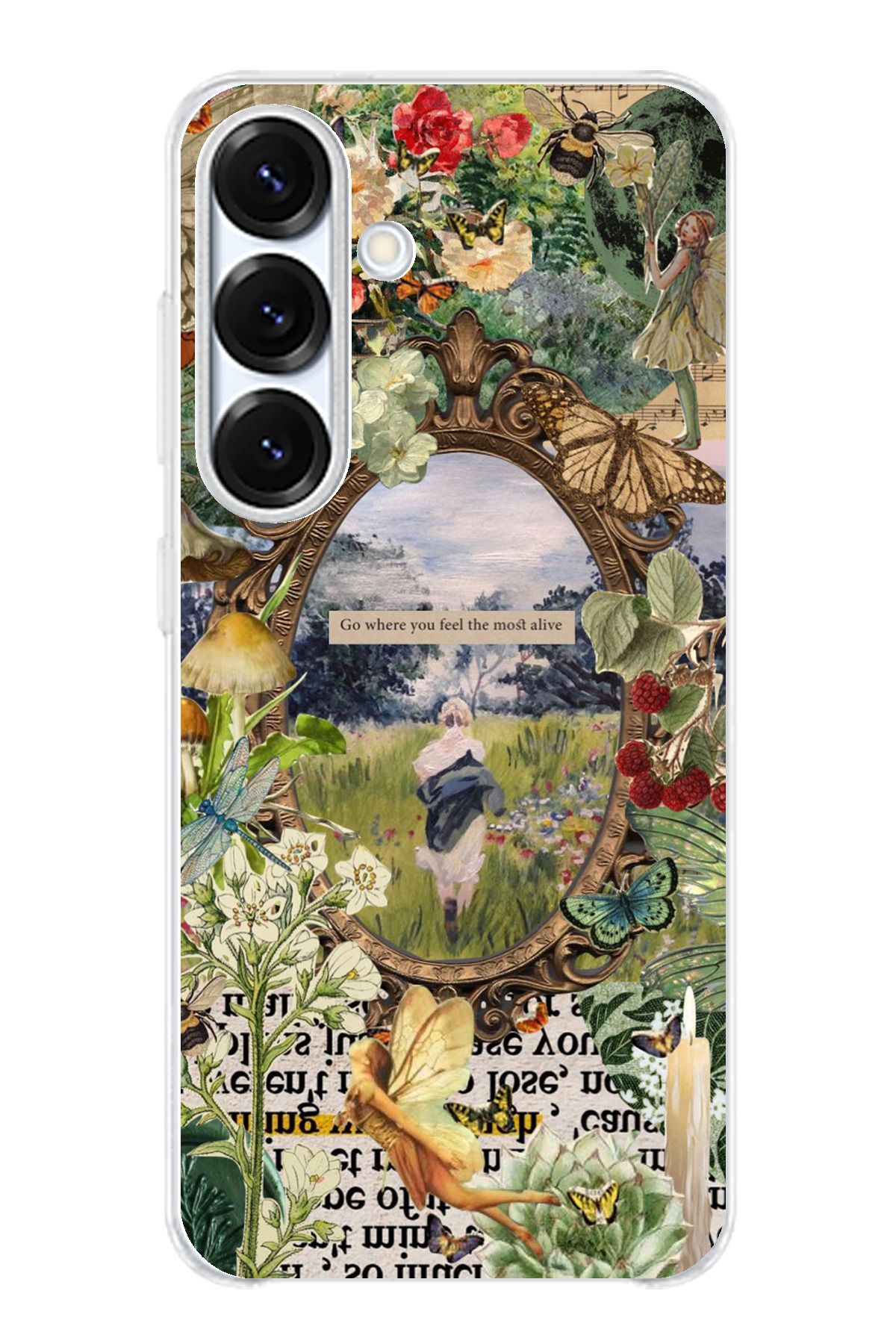 TechTree Samsung Galaxy S25 PLUS Uyumlu Yeşil Doğa Şeffaf Silikon Kılıf