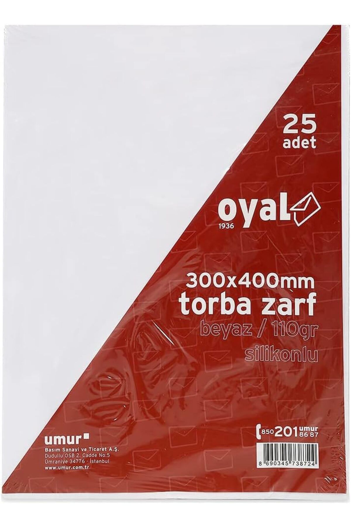 STOREMAX srhtDS Torba Zarf f30X40Beyaz, 110 gr, Silikonlu, 25'li Desing 266450