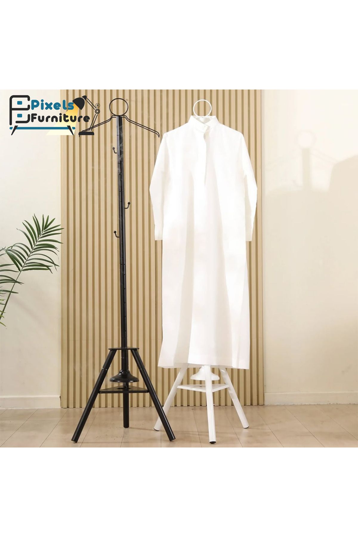 PixelsFurniture-Pixel Furniture 2-in-1 Steamer and Hanger with Clothes Steaming Holes and Multi-Purpose Hanger in Stylish Design 5