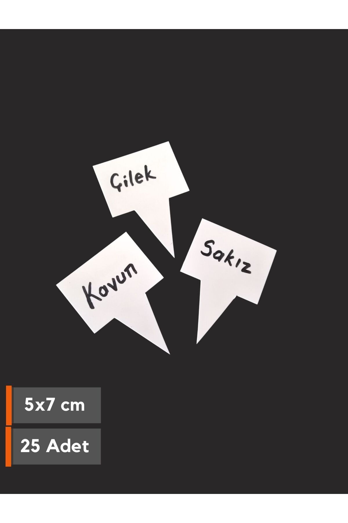 Şeffaf Etiket Silinebilir Beyaz Etiket Baklava Etiketi Tatlı Etiketi Saplamalı Batırmalı isimlik 5x7 cm 25 Adet T1