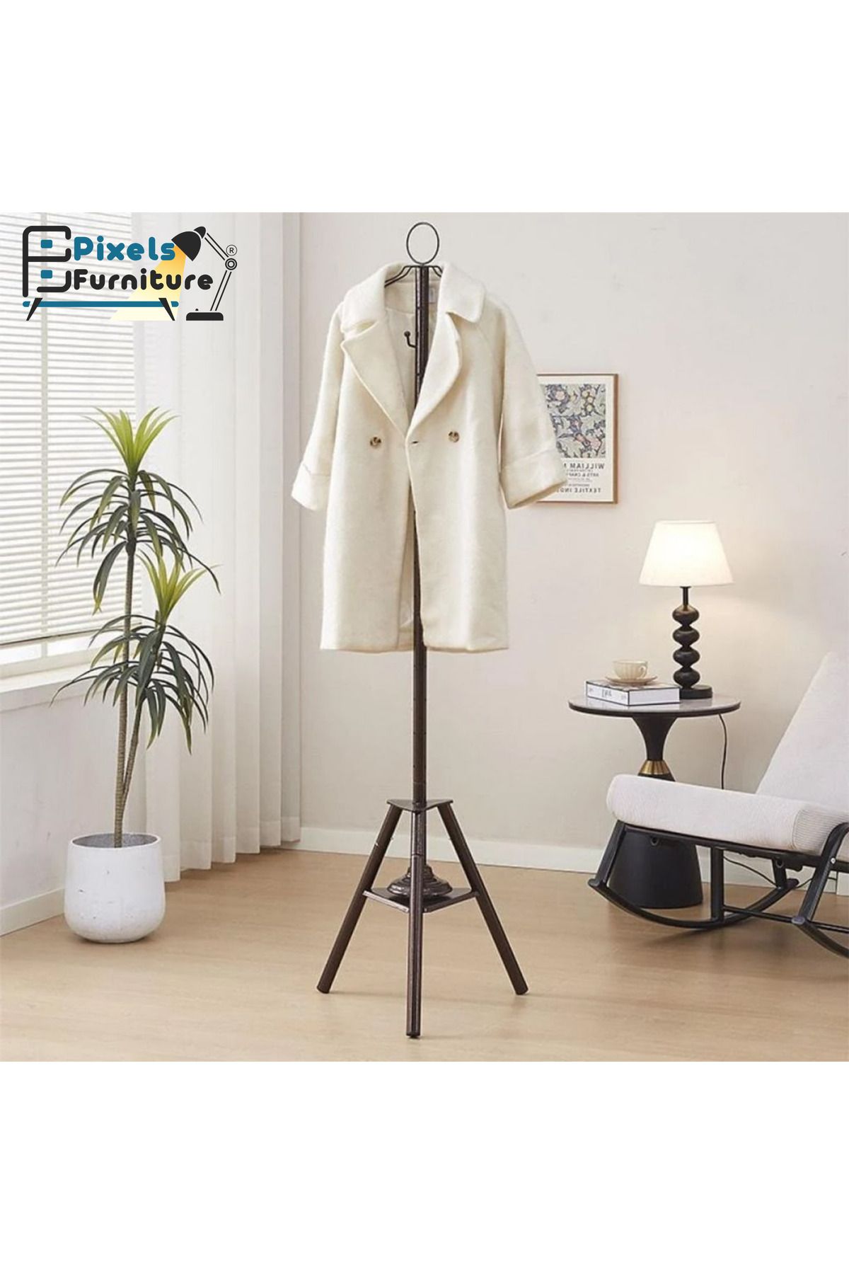 PixelsFurniture-Pixel Furniture 2-in-1 Steamer and Hanger with Clothes Steaming Holes and Multi-Purpose Hanger in Stylish Design 7