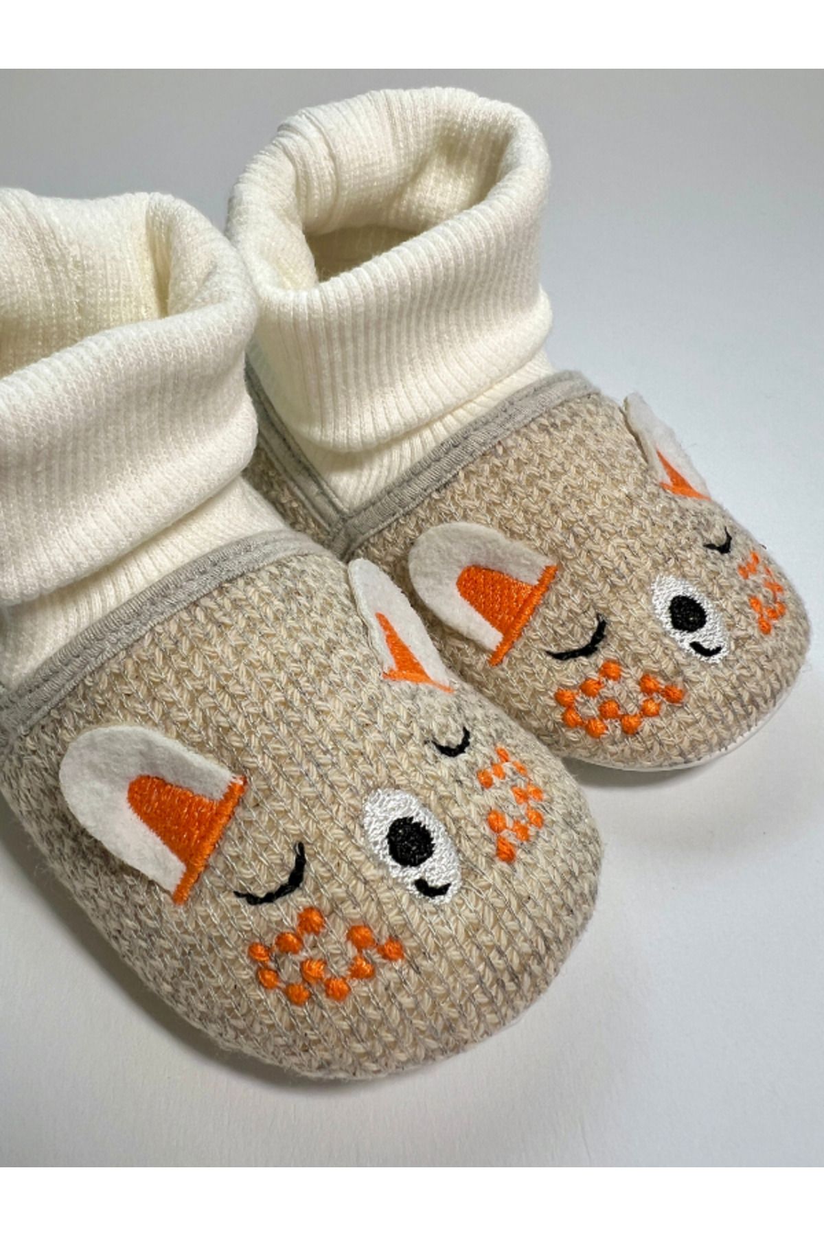 NonaPattini-Corded Ankle Cute Baby Booties Models with Knitted Fabric 4