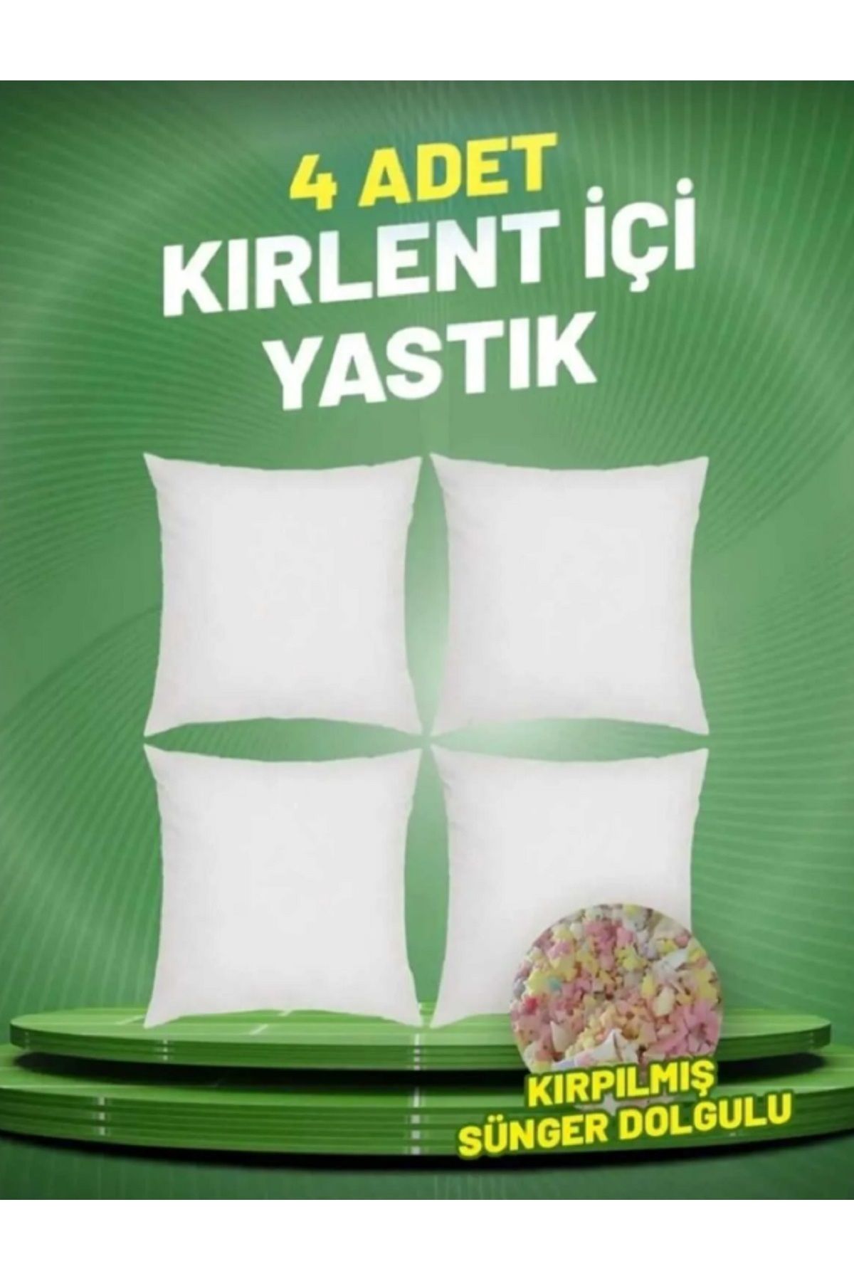 SİSAM 4'lü Ultra Dolgun Kare Kırlent Iç Yastık (43x43 cm)