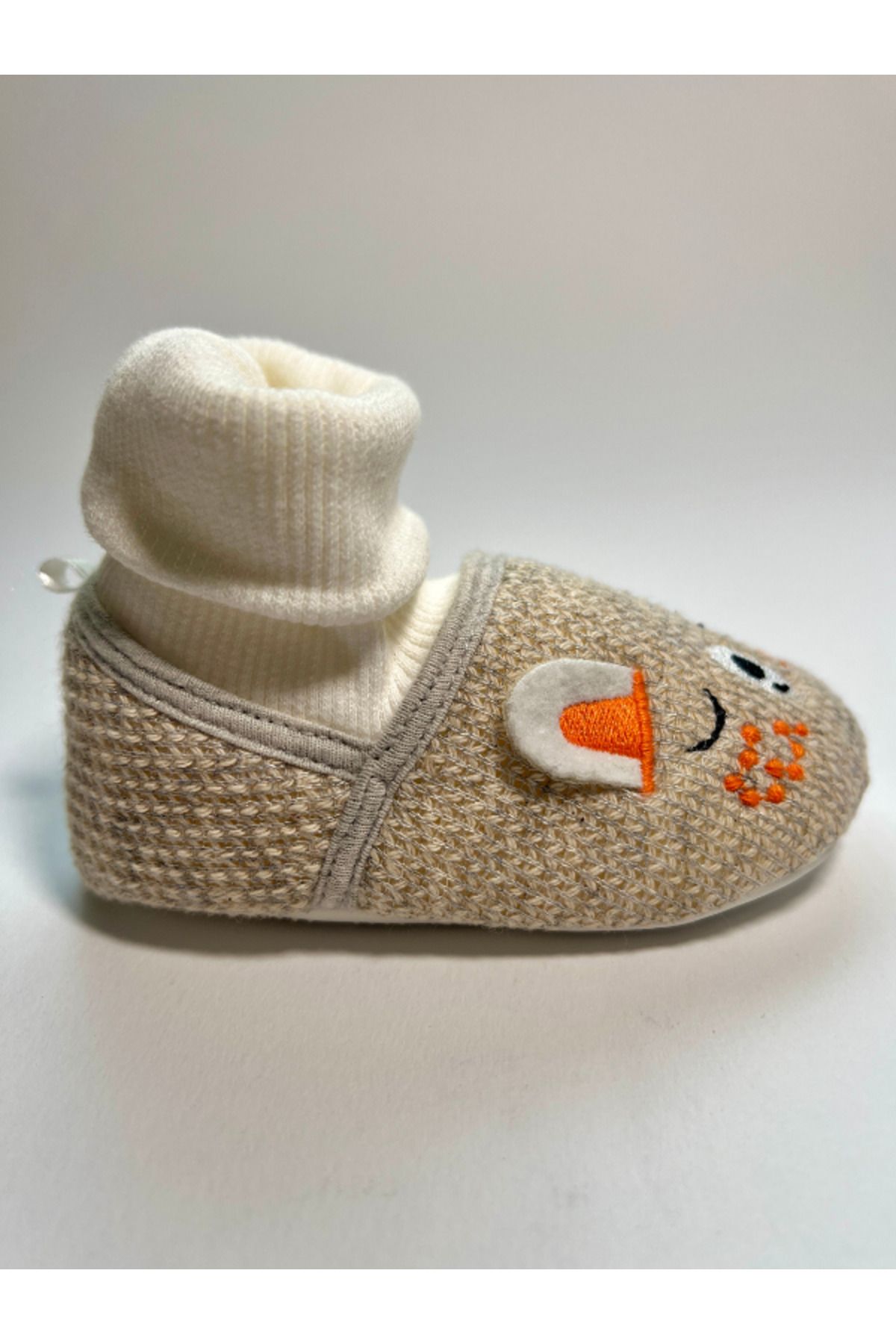 NonaPattini-Corded Ankle Cute Baby Booties Models with Knitted Fabric 2