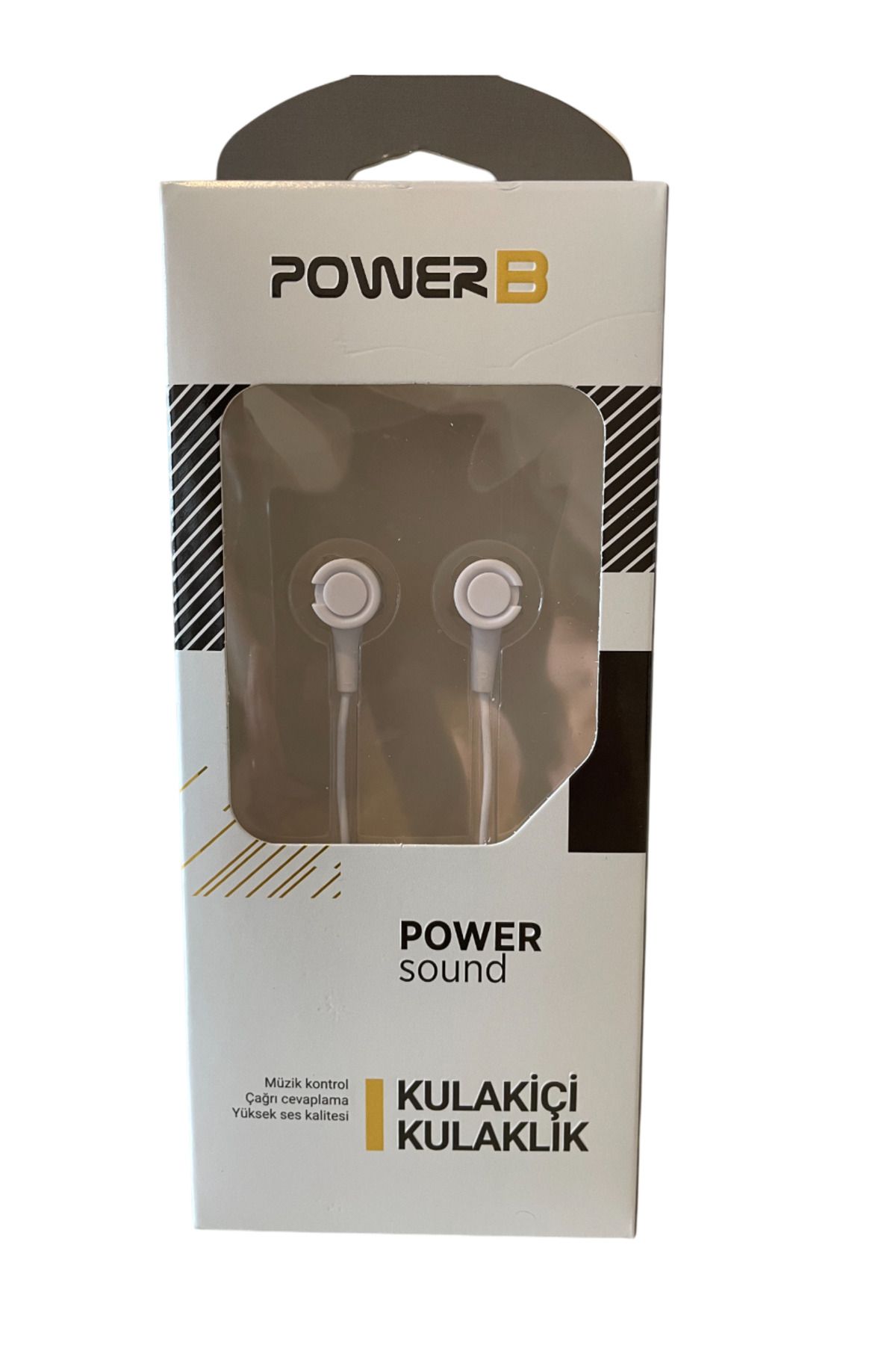 POWER B PowerB PWB401 Power Sound Kulak İçi Mikrofonlu Kulaklık, Silikon Başlık, Beyaz