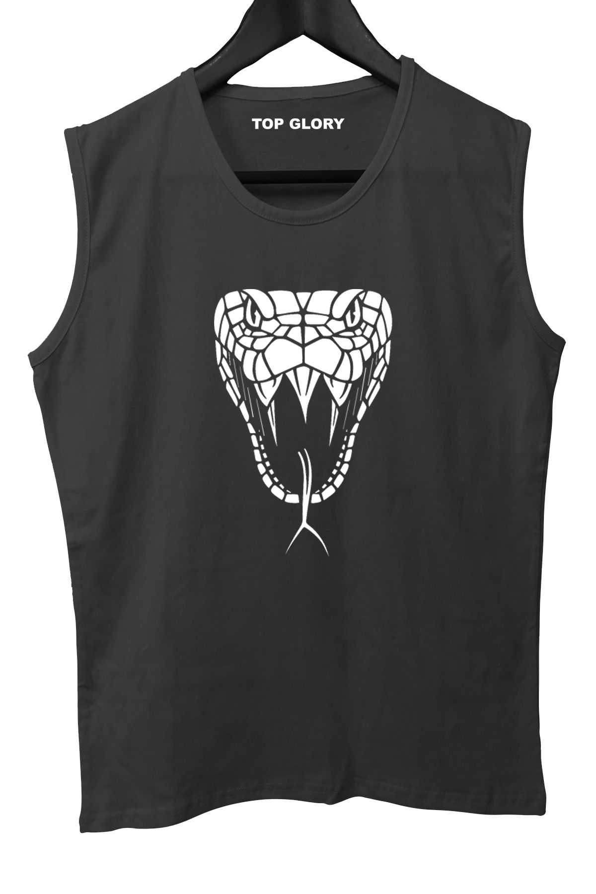 TOP GLORY Snake Baskılı Kolsuz Sporcu T-shirt Tank Top Sporcu Fitness Atlet