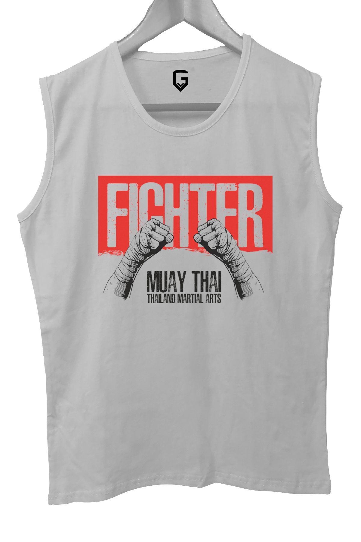 TOP GLORY MT Fighter Baskılı Kolsuz Sporcu T-shirt Tank Top Sporcu Fitness Atlet
