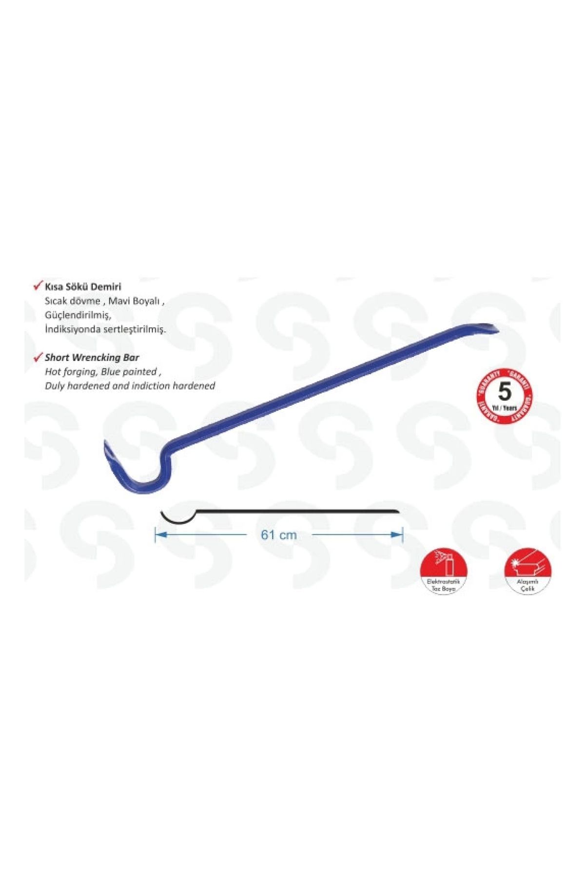 Marsilyan 6000 Kısa Sökü Demiri - 1200 gr, 61cm