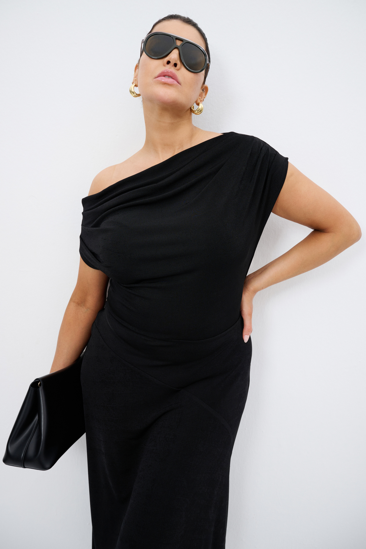 Love My Body  Örme Tek Omuz Volanlı Elbise - Görsel 7