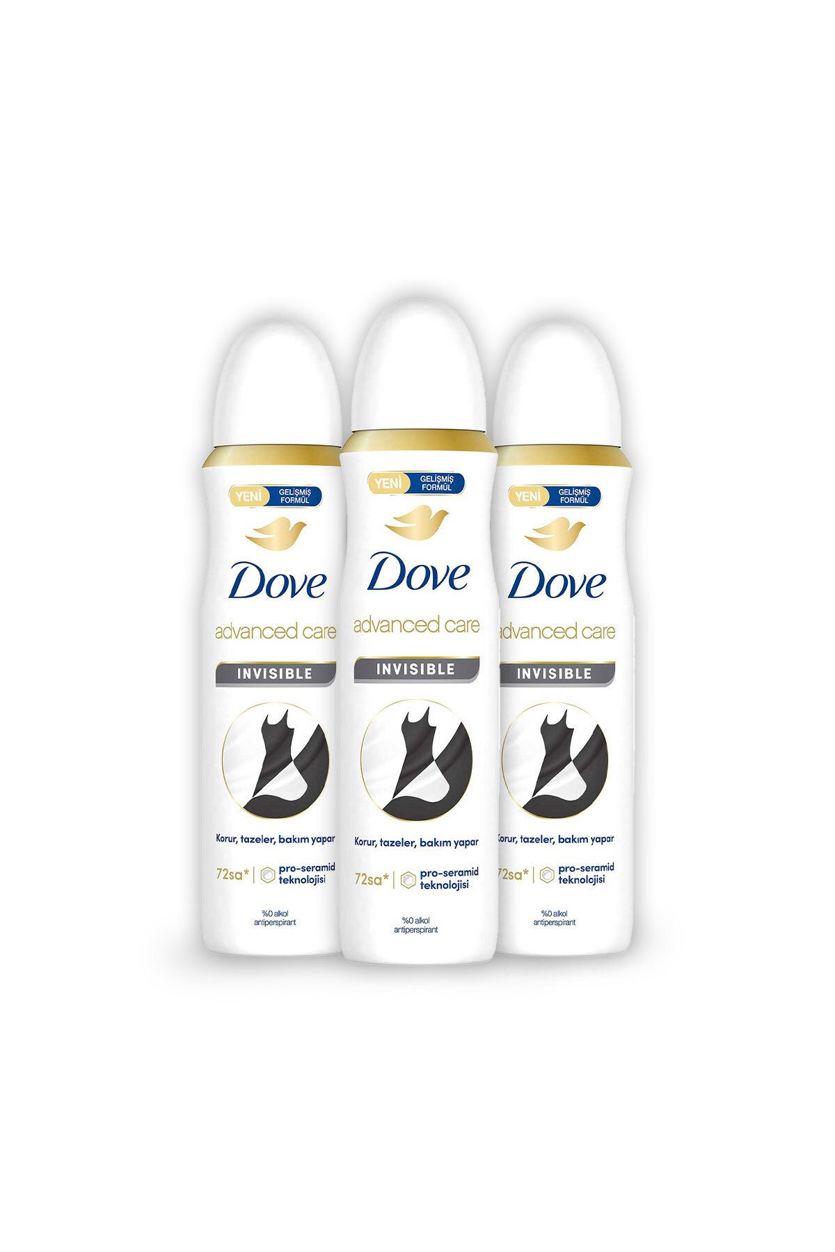 دئودورانت و رول آن زنانه اسپری مراقبت پیشرفته ای نامرئی 72 ساعت محافظت 150 میل X3 Dove