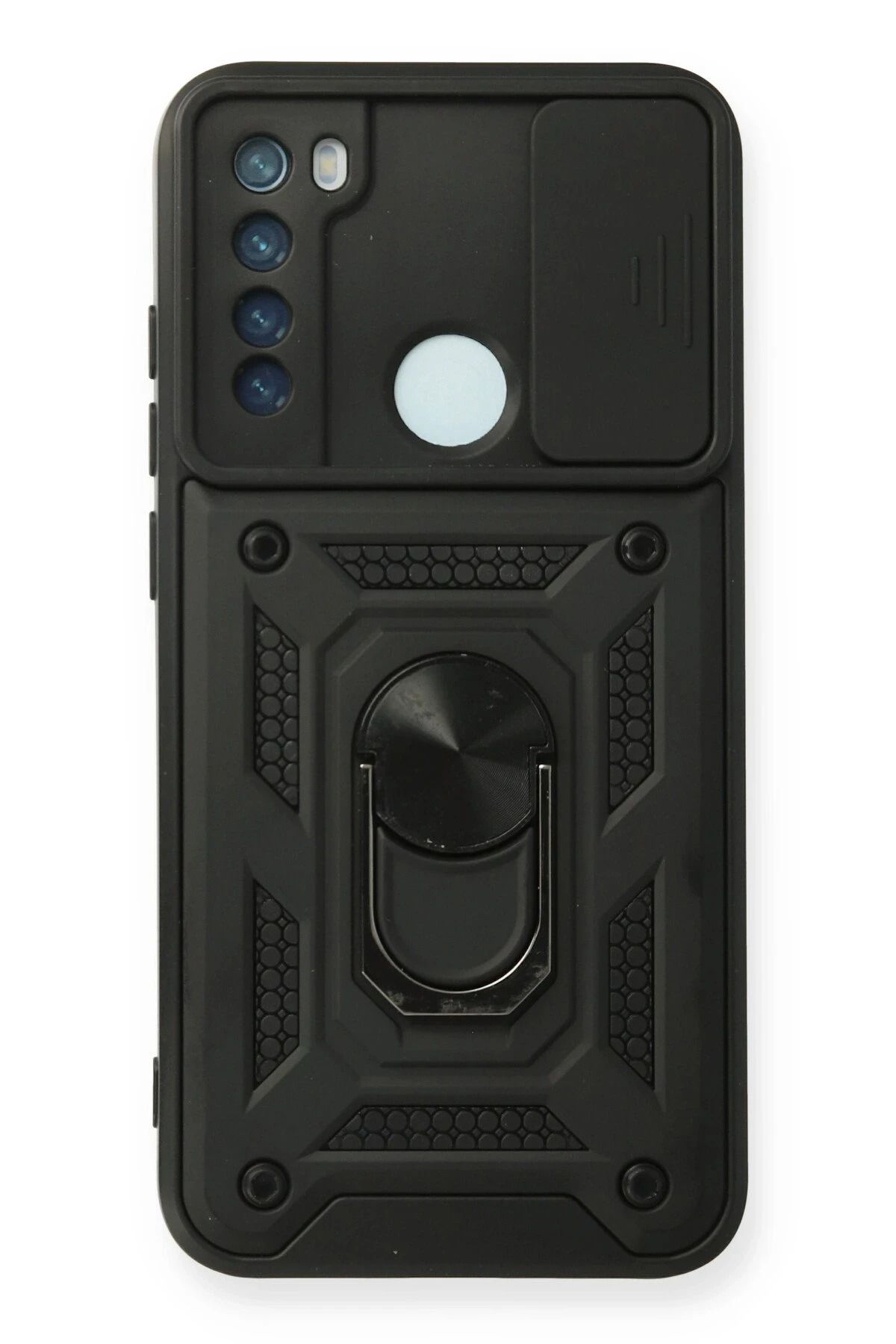 NewFace Xiaomi Redmi Note 8 Kılıf Pars Lens Yüzüklü Silikon - Siyah FERRG
