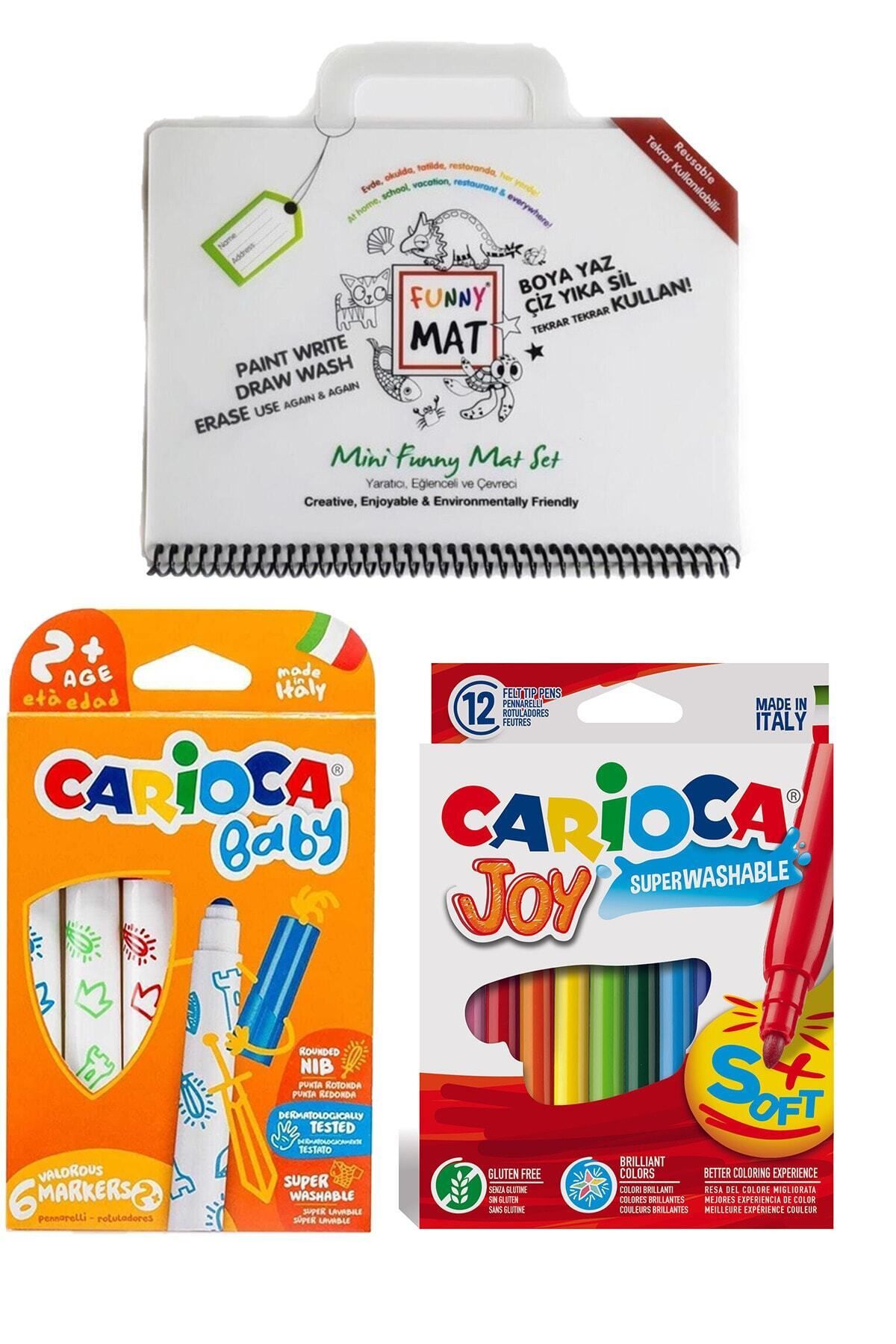 Drawline Akademi Çocuk Funny Mat Mini Ve Jumbo Baby 6'lı Keçeli Kalem Ve Joy 12'li Keçeli Kalem