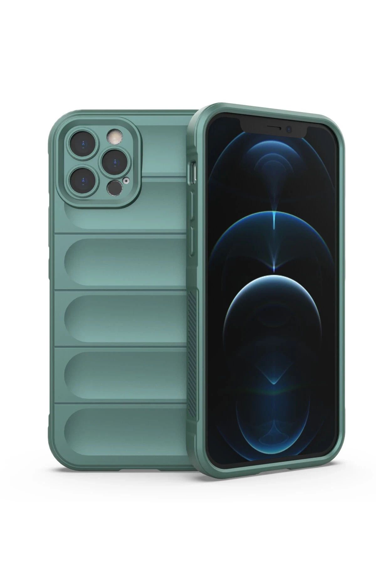 NewFace iPhone 12 Pro uyumlu Optimum Silikon - Koyu Yeşil HNZRN