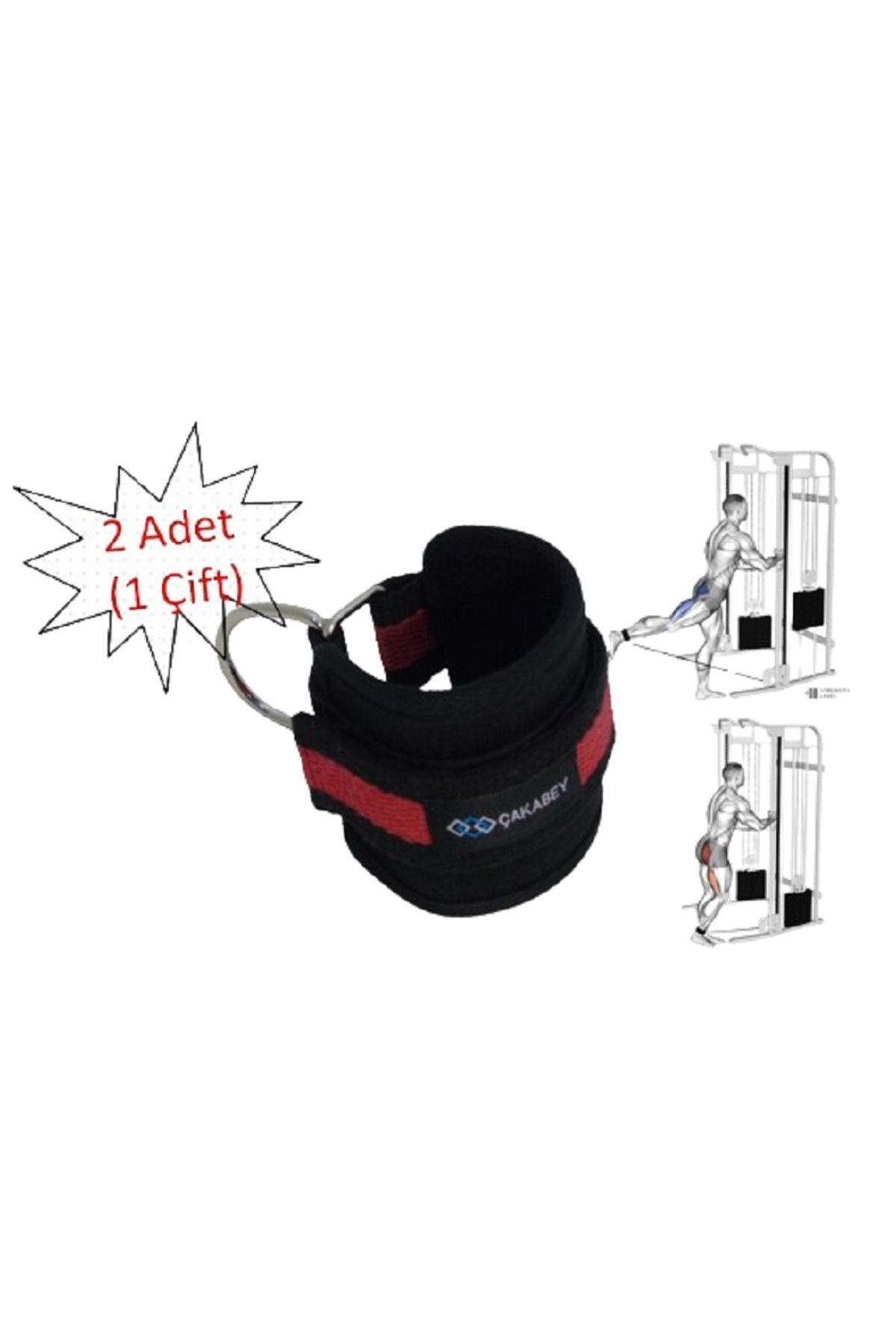 DAY''S DOCTOR D Ring Fitness Ayak Bileği Ağırlık Çalışma Kemeri Cable Kickback Ayak Bilek Aparatı Kırmızı