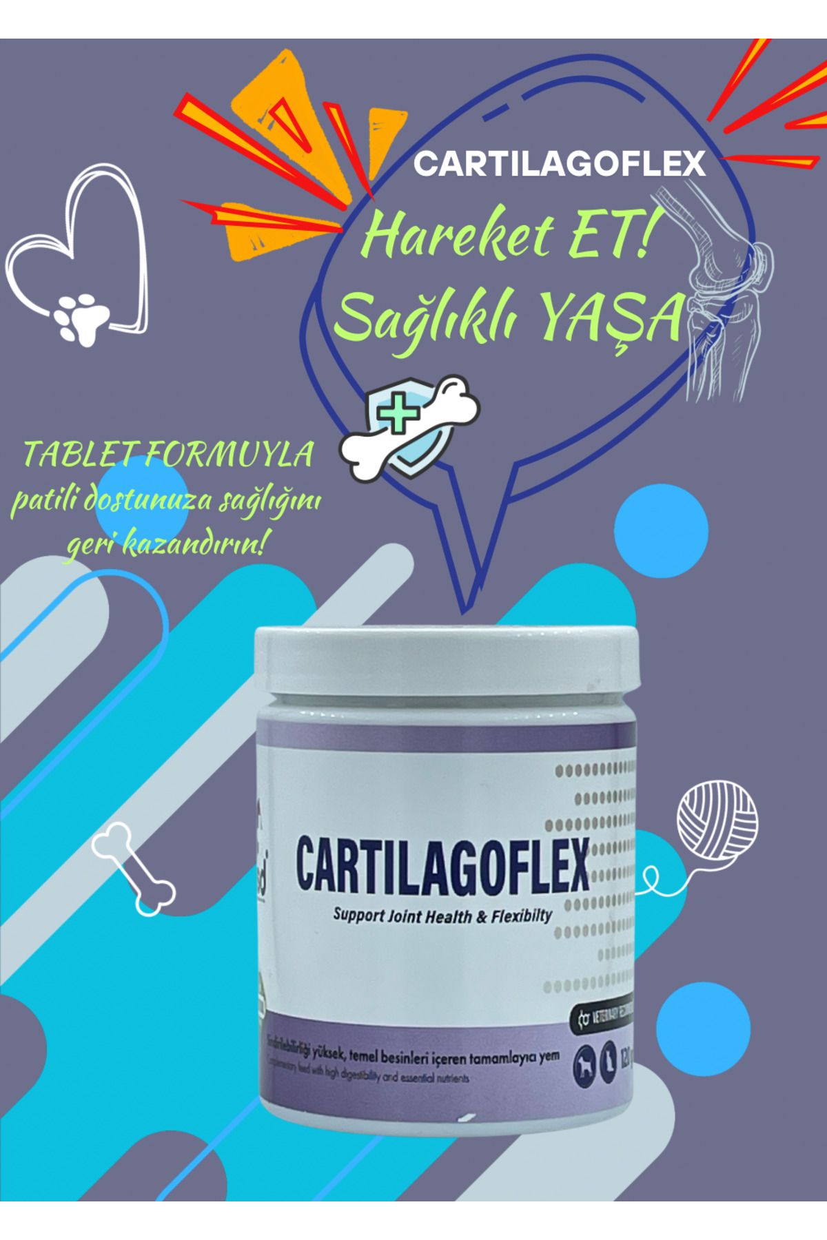 vsd CARTILAGOFLEX 120g Chew Tablet Kediler için Eklem Hareketlilik Desteği