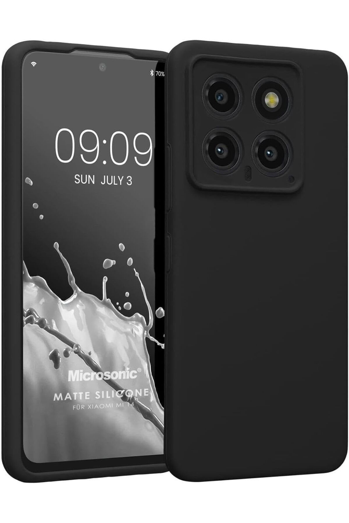 STOREMAX dlshop Matte Silicone Xiaomi Mi 14 için Kılıf Siyah [Mi 14 ile Uyumlu Kılıf - Siyah] star 99039
