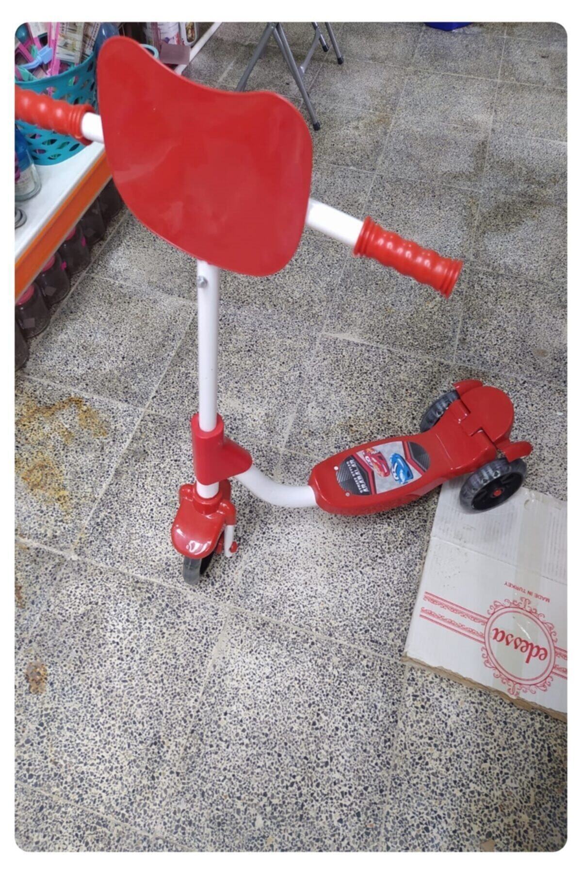 Furkan Toys La Push Unisex Çocuk Kırmızı 3 Tekerlekli Frenli Scooter fotoğrafı 3 (önizleme)