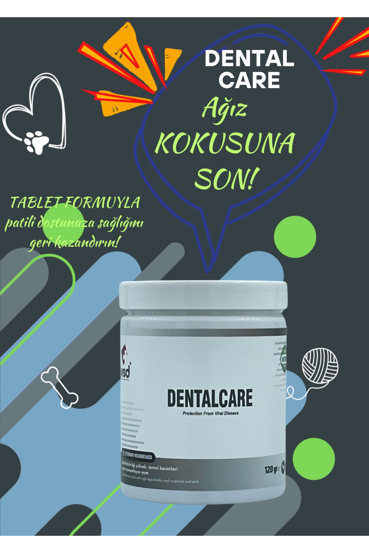 vsd DENTAL CARE 120g Chew Tablet Kediler için Ağız ve Diş Sağlığı Desteği