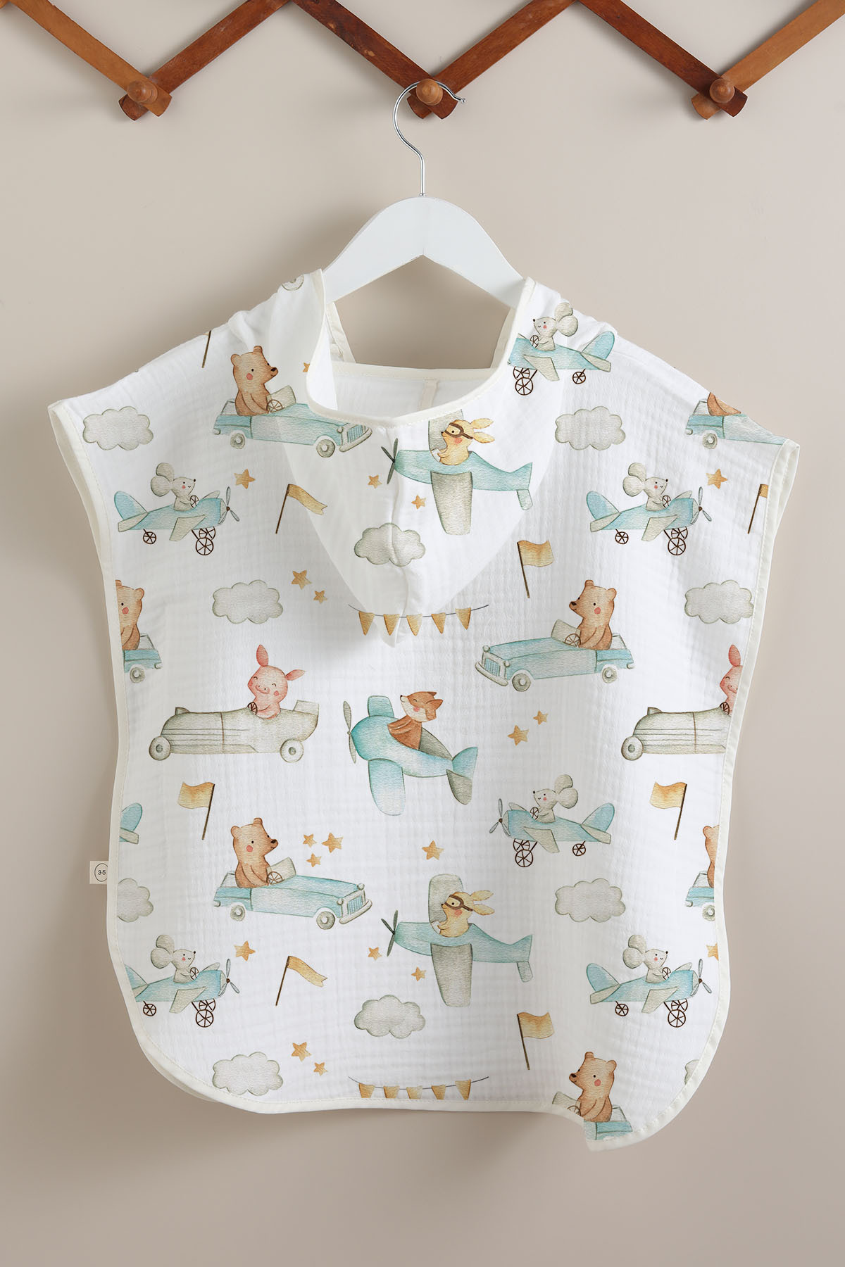 Tuğba Kuğu-4 Layer Muslin Poncho - Cute Animals 4