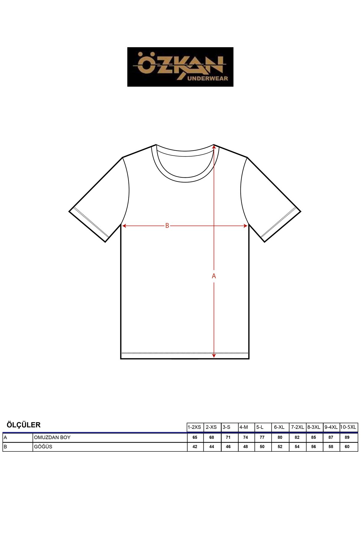 ÖZKAN underwear-Özkan 0059 Men's 100% Cotton Single Jersey Fabric Open Neck Half Sleeve Undershirt 8