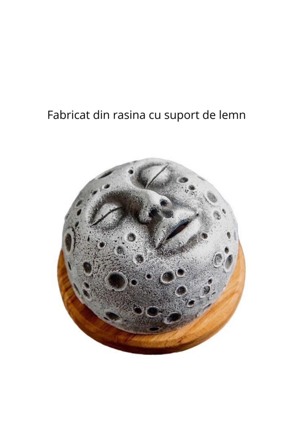 OEM-Scented cone holder, Moon face, resin with wooden base, a fascinating decorative object 6