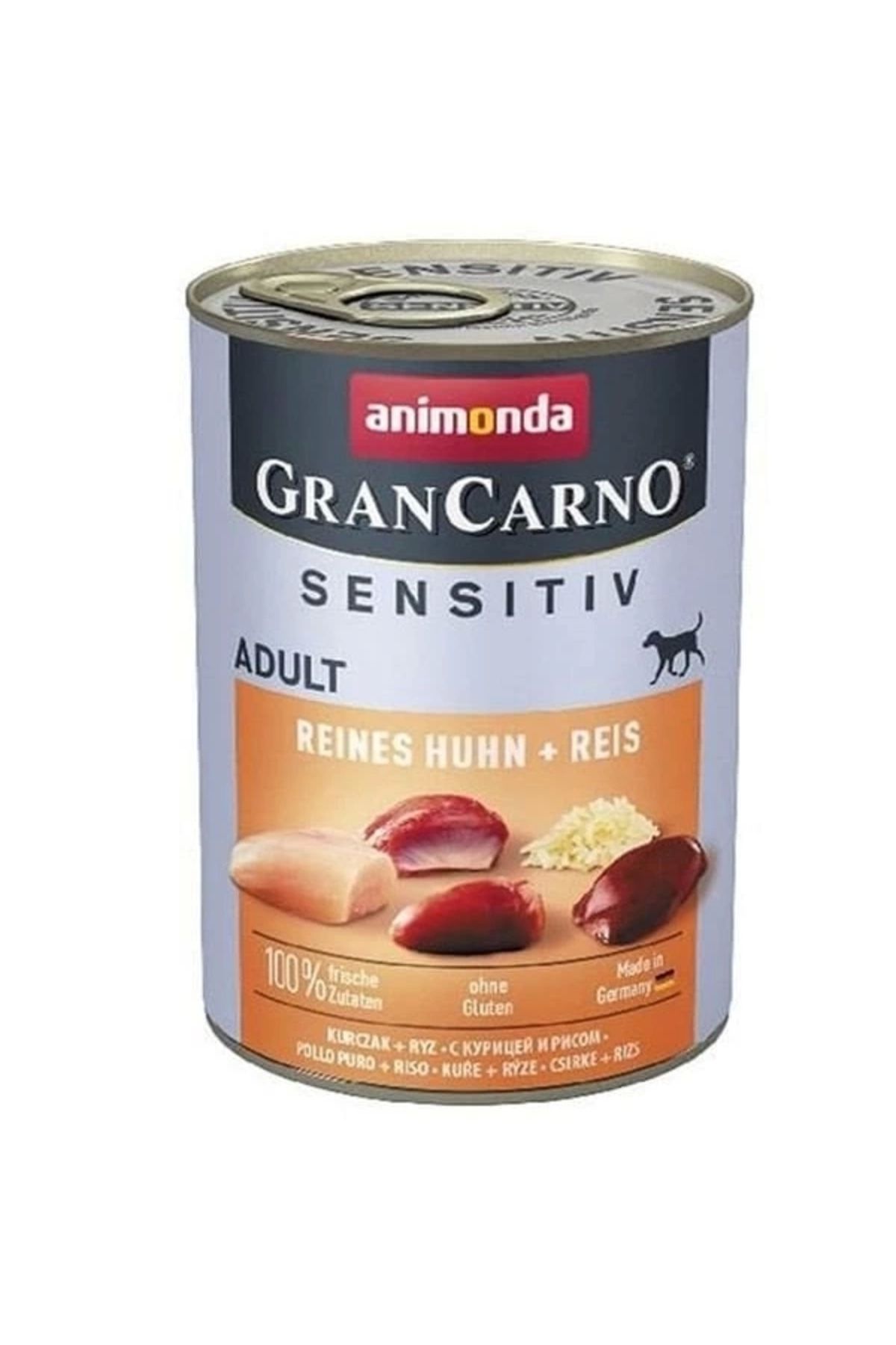 YNT İthalat Animonda Gran Carno Sensitive Tavuklu ve Pirinçli Yetişkin Köpek Konservesi 400 Gr
