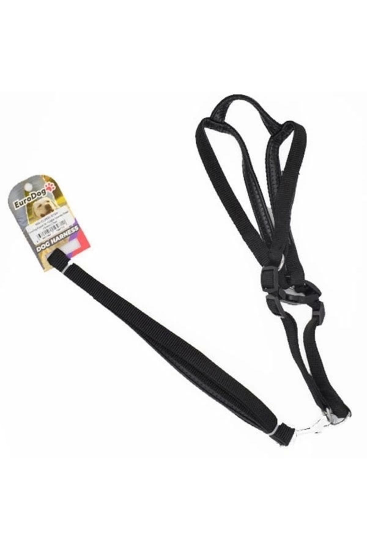 YNT İthalat Euro Dog Köpek Uzatma Tasması ve Göğüs Tasması Takımı Siyah 19 Mm 120 Cm